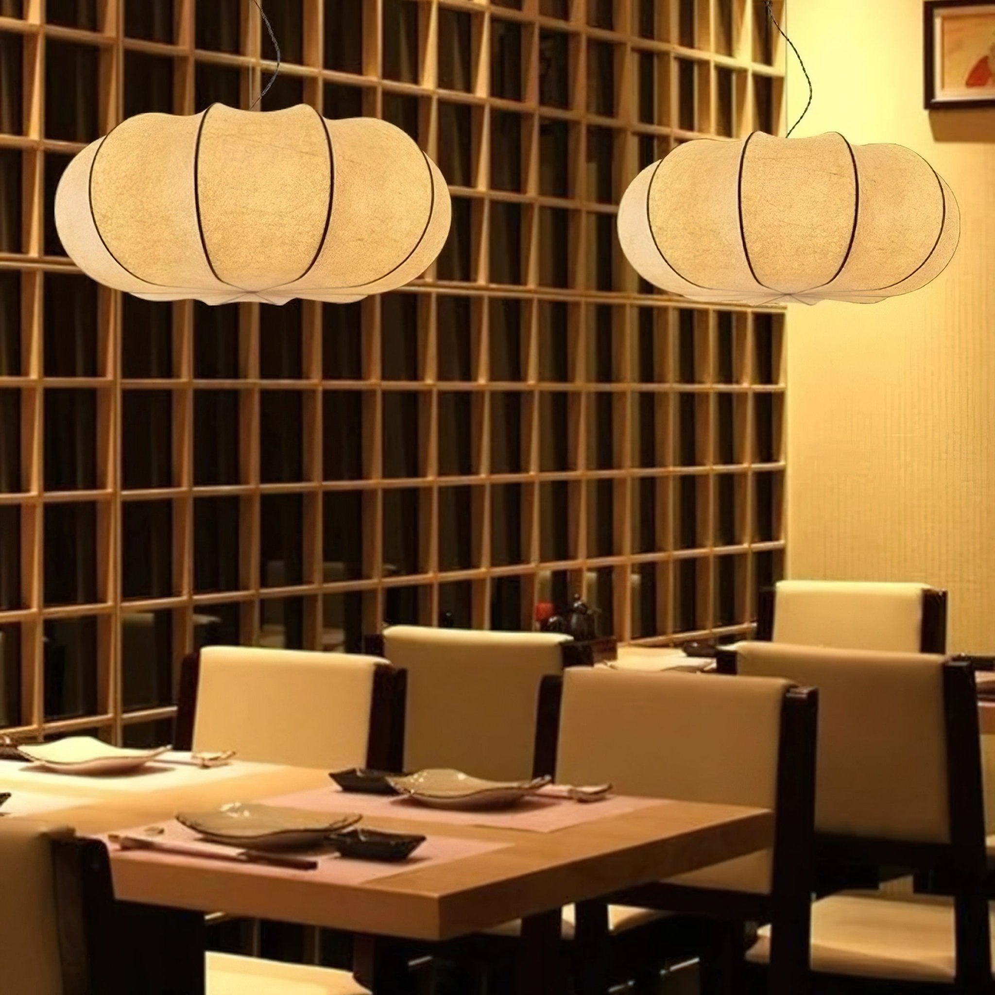Kiyo Pumpkin Pendant Light Silk - Neutralighting
