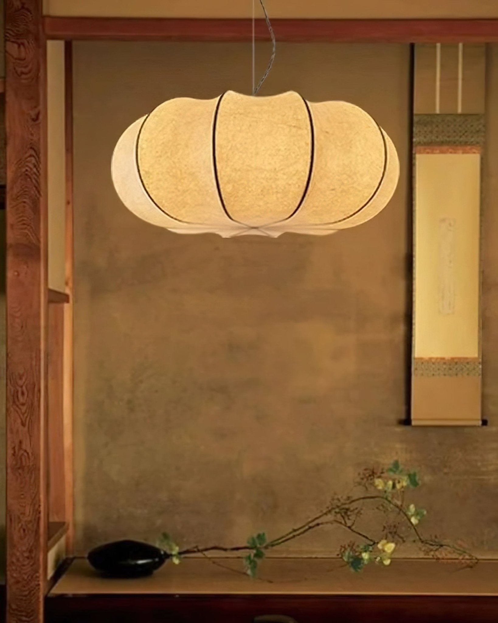 Bovena Silk Traditional Pendant Lamp-Neutral Decor