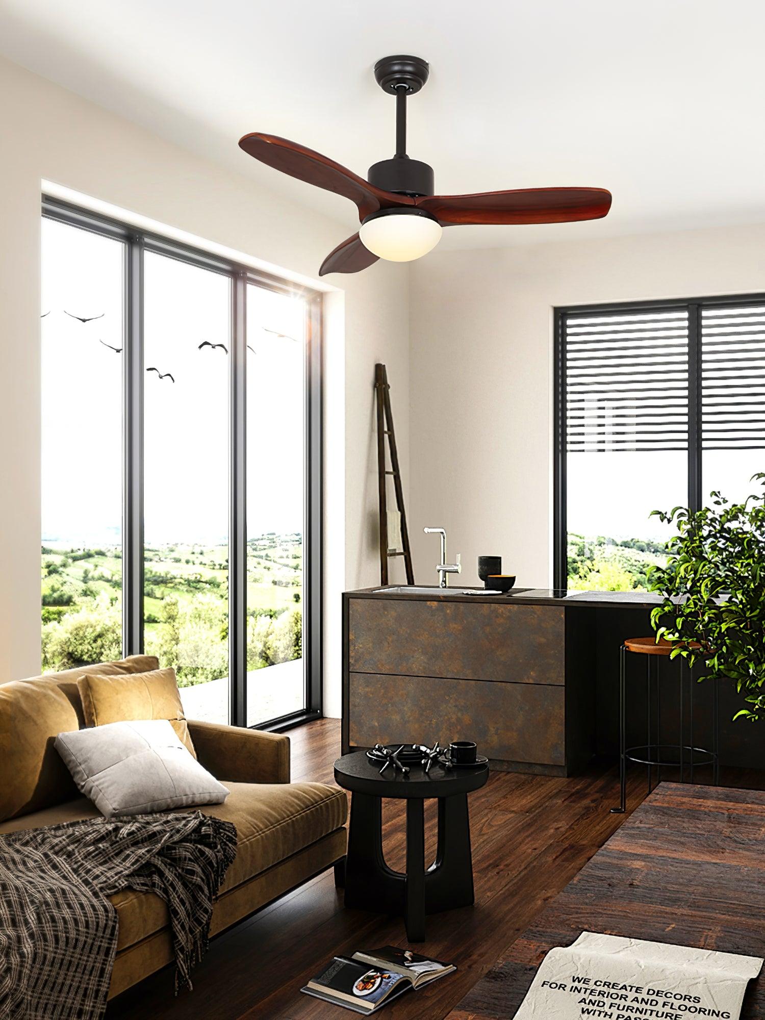 Brivel Elegance Natural Ceiling Fan Light-Neutral Decor