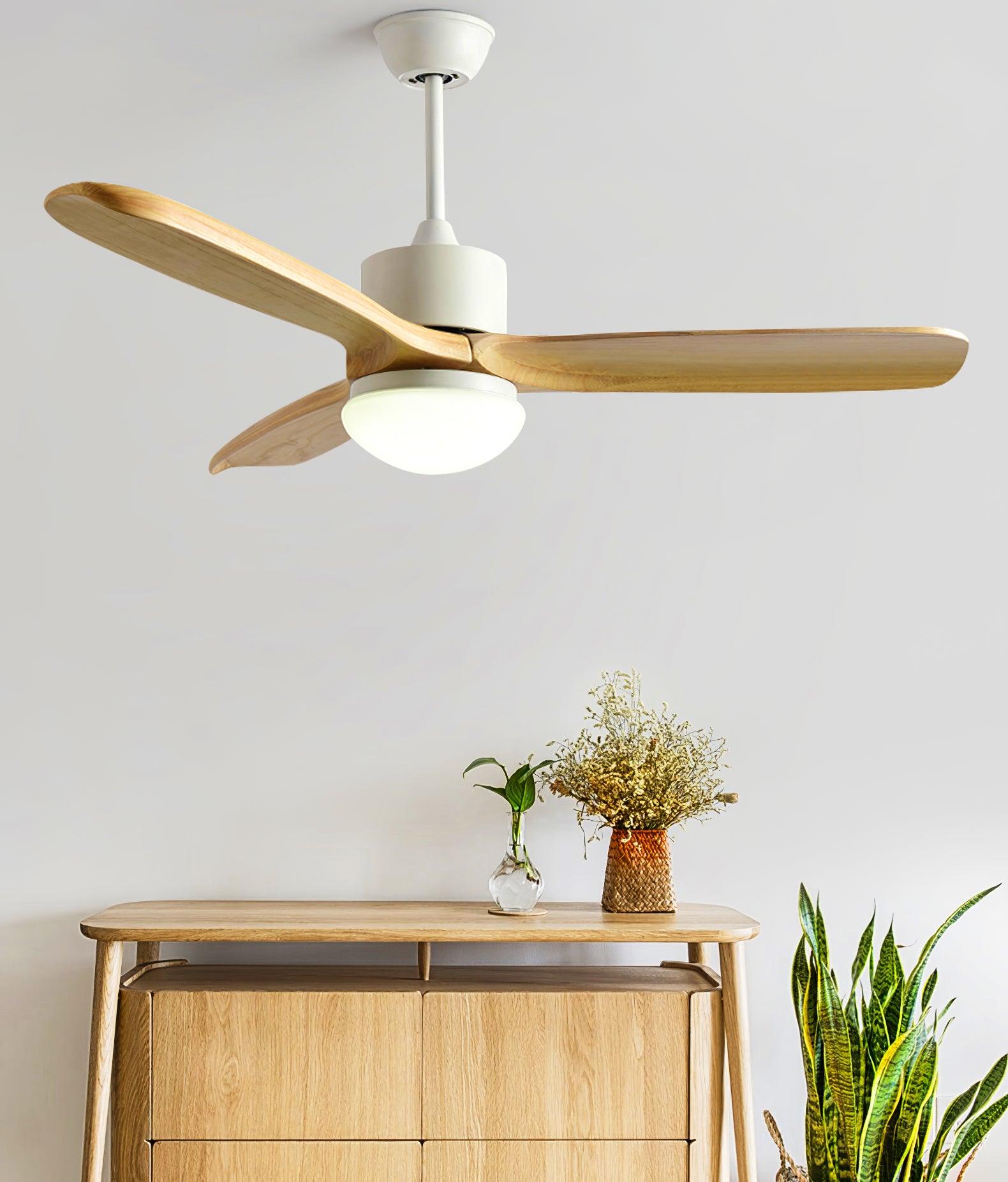 Brivel Elegance Natural Ceiling Fan Light-Neutral Decor