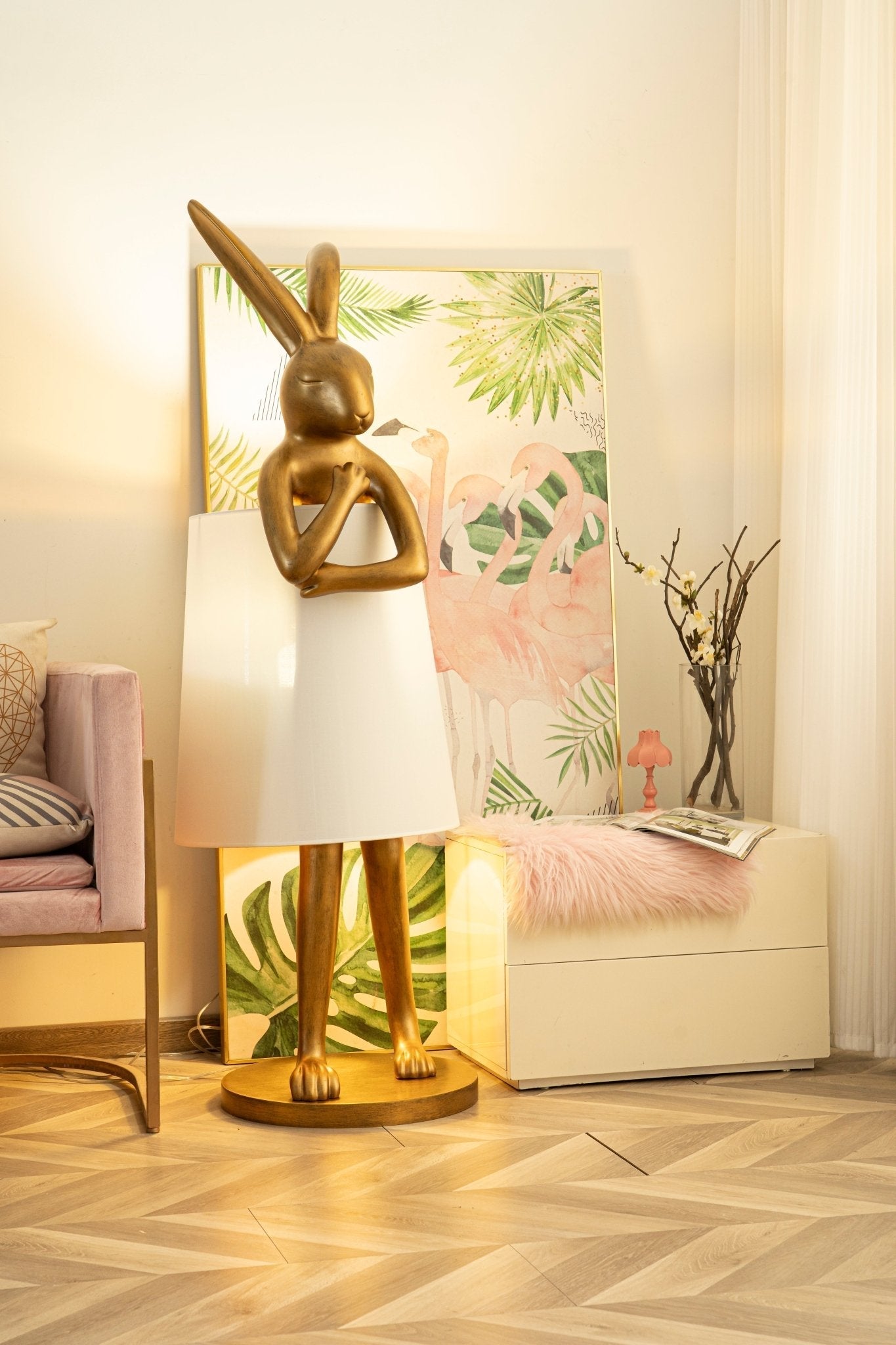 Sedr Luxurious Hare Silhouette Floor Lamp-Neutral Decor