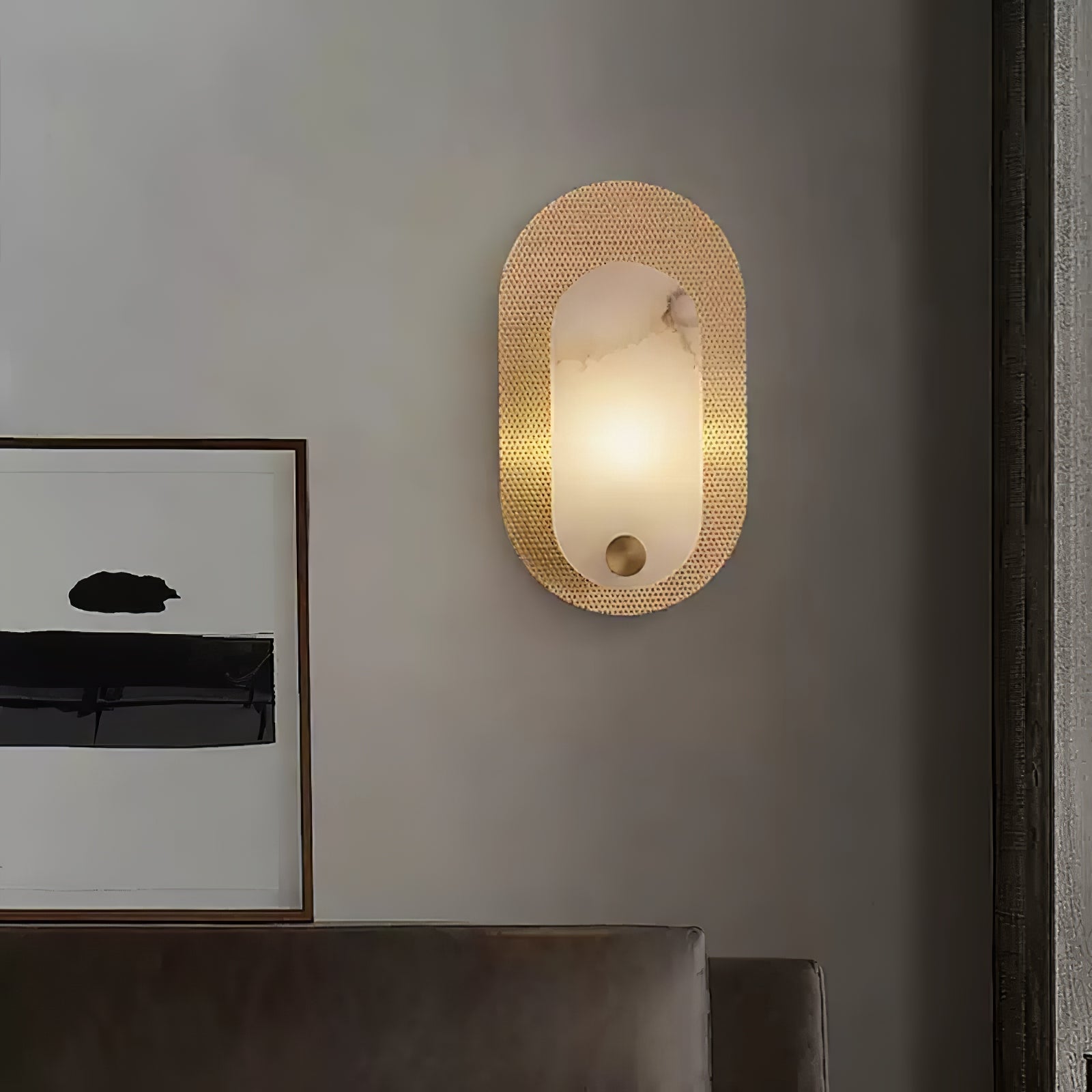 Xlen Alabaster Wall Lamp-Neutral Decor