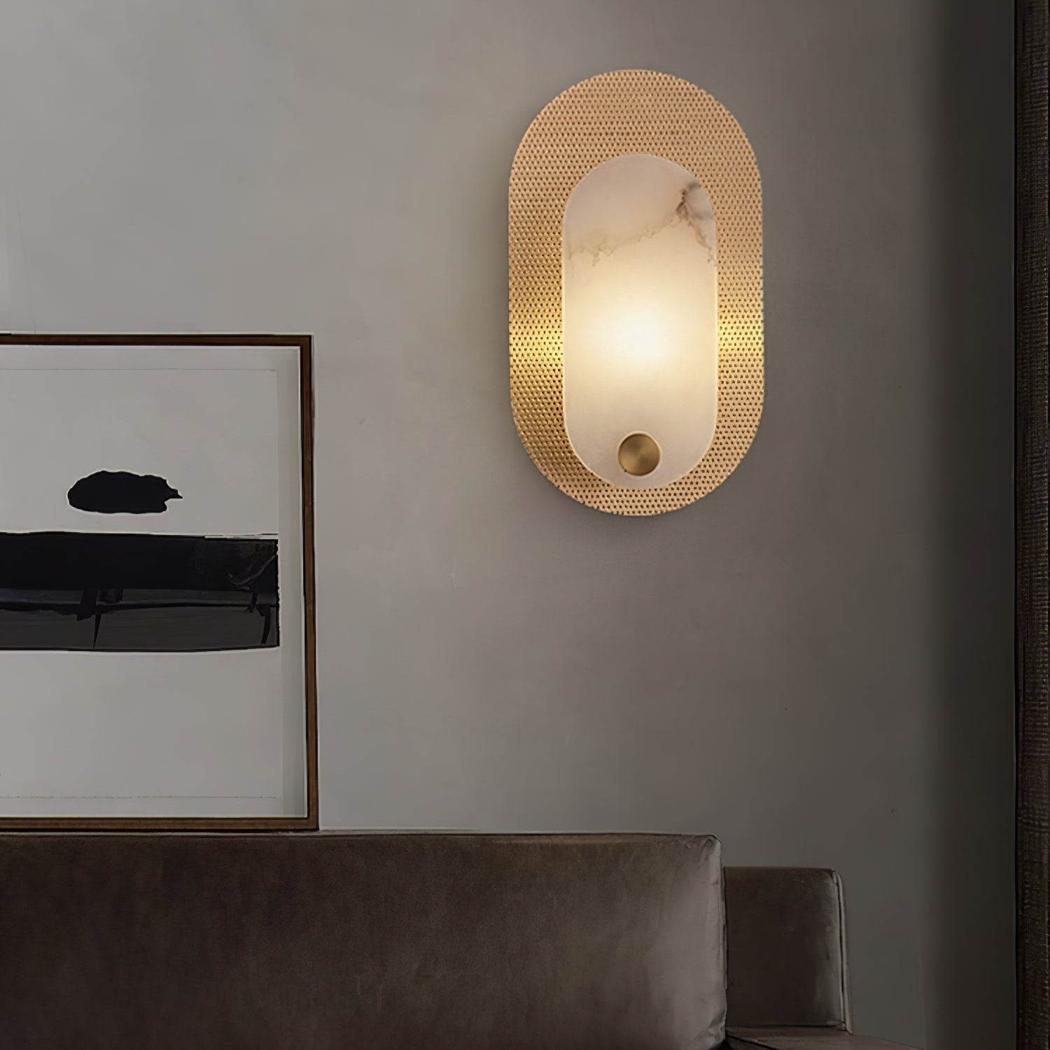 Xlen Alabaster Wall Lamp-Neutral Decor