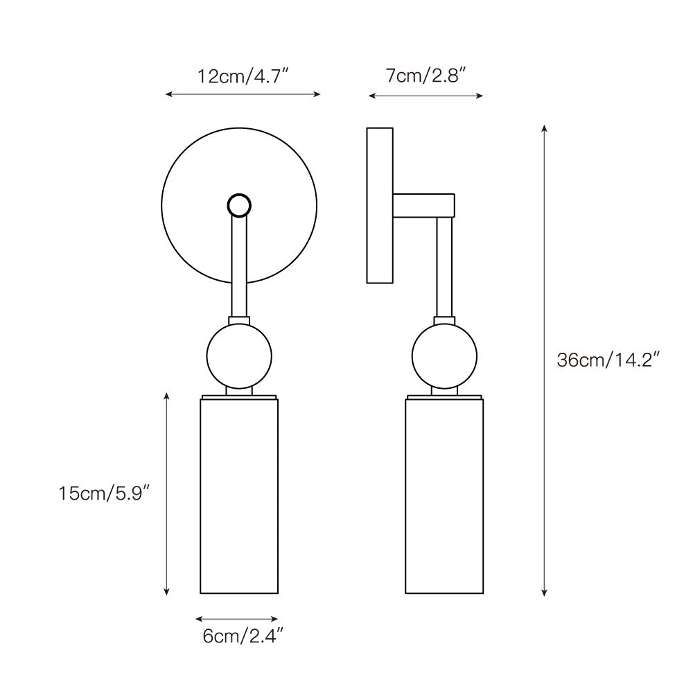 The two-light version of the Harlin wall sconce against a neutral wall.