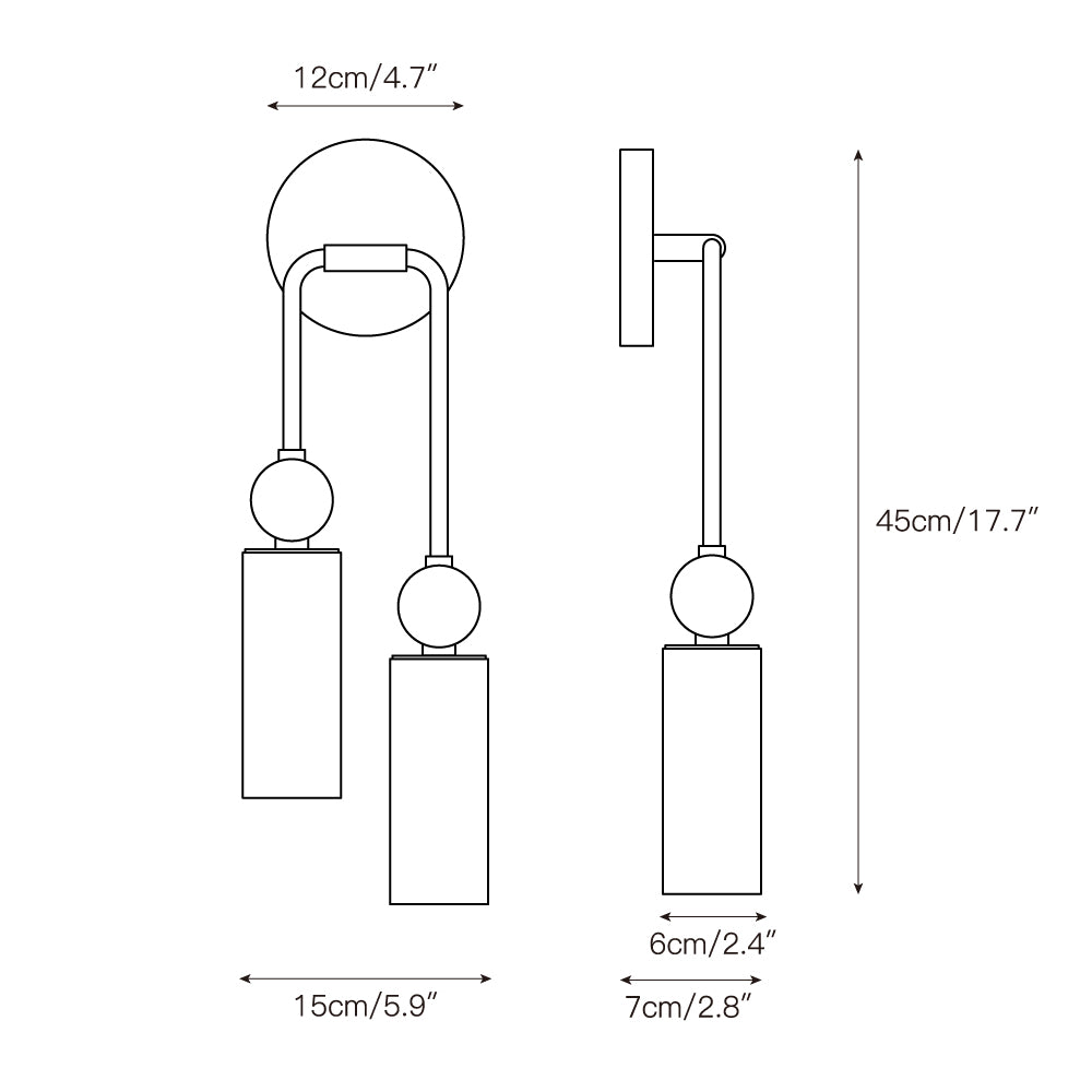 The single-light version of the Harlin wall sconce.