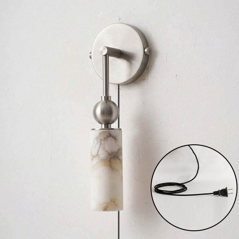 Arvion Alabaster Plug-in Wall Sconce