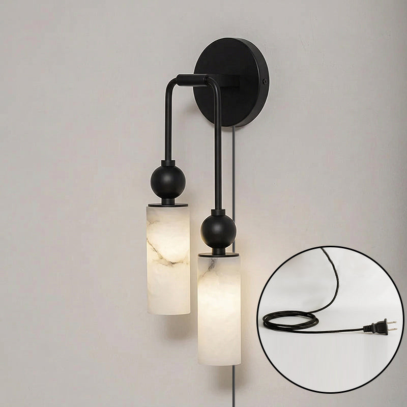 Arvion Alabaster Plug-in Wall Sconce
