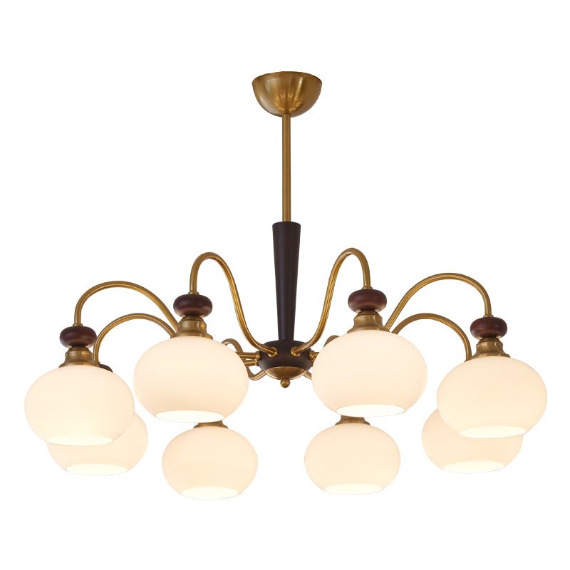 Calaeila Traditional Elegance Sphere Wood Glass Chandelier-Neutral Decor