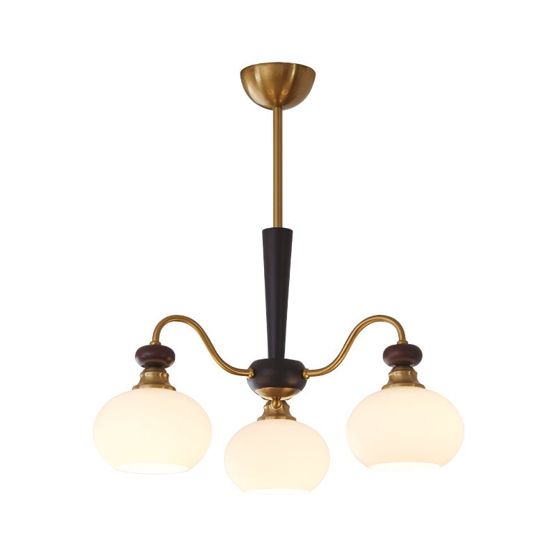 Calaeila Traditional Elegance Sphere Wood Glass Chandelier-Neutral Decor