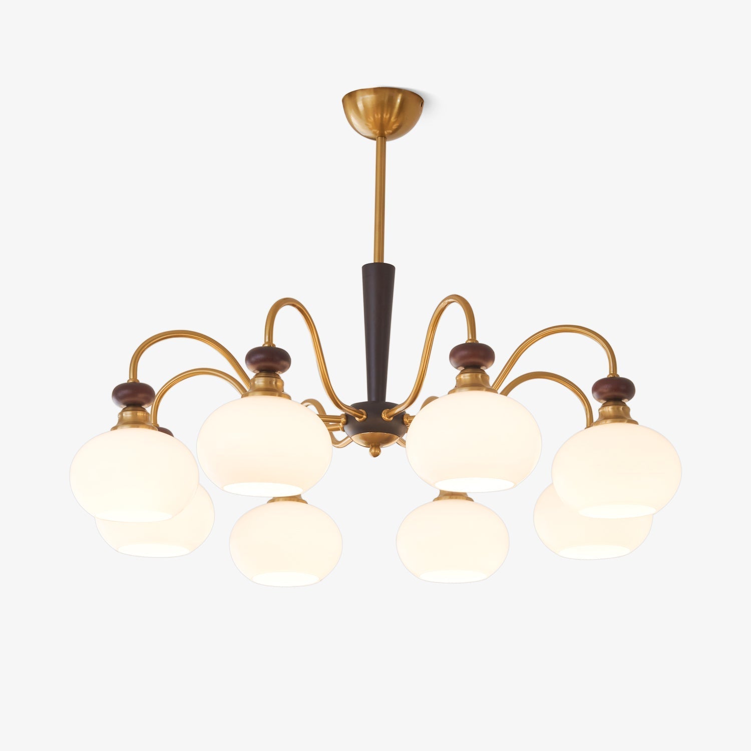 Calaeila Traditional Elegance Sphere Wood Glass Chandelier-Neutral Decor