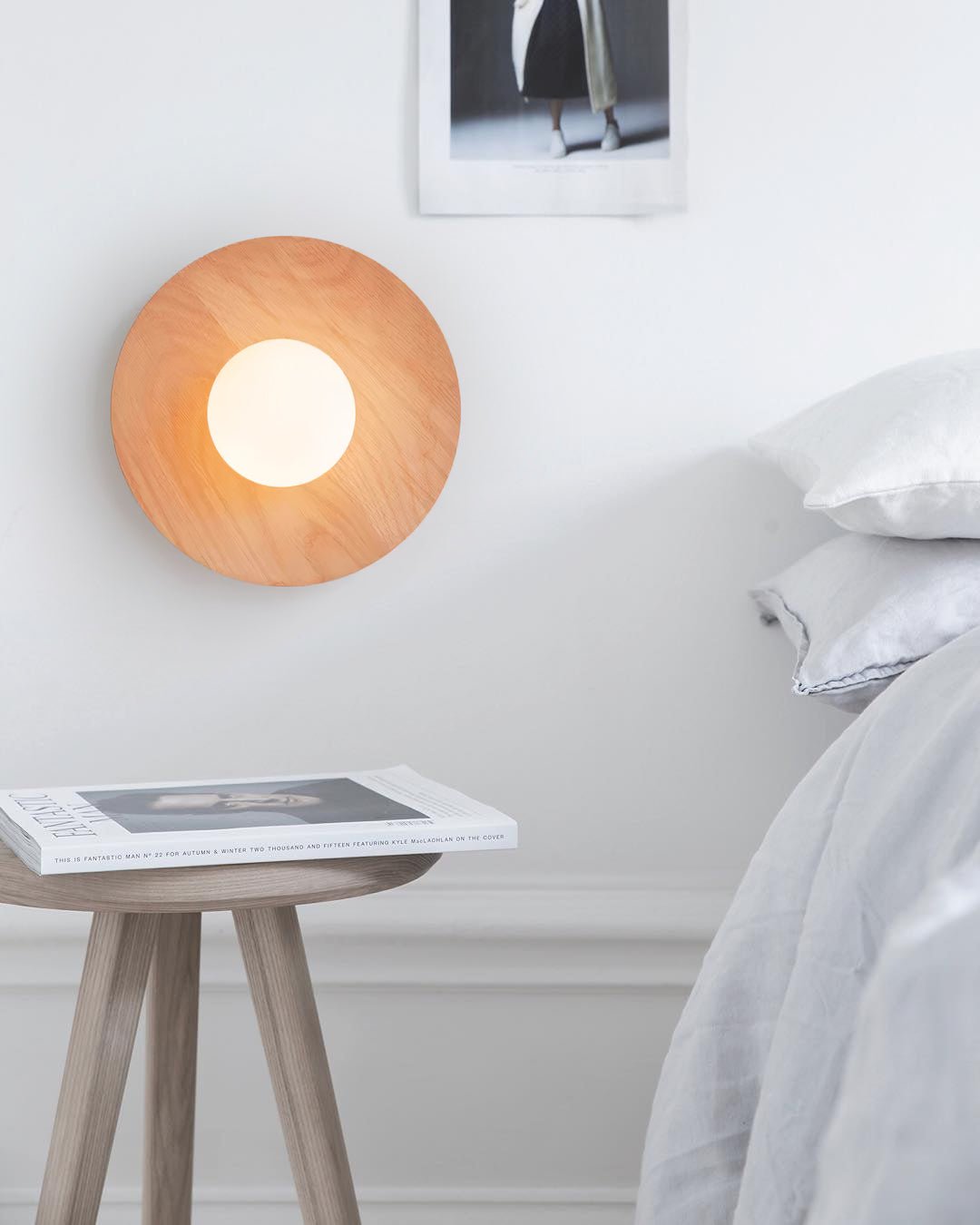 Eloza Modern Minimalist Wooden Glass Wall Light-Neutral Decor