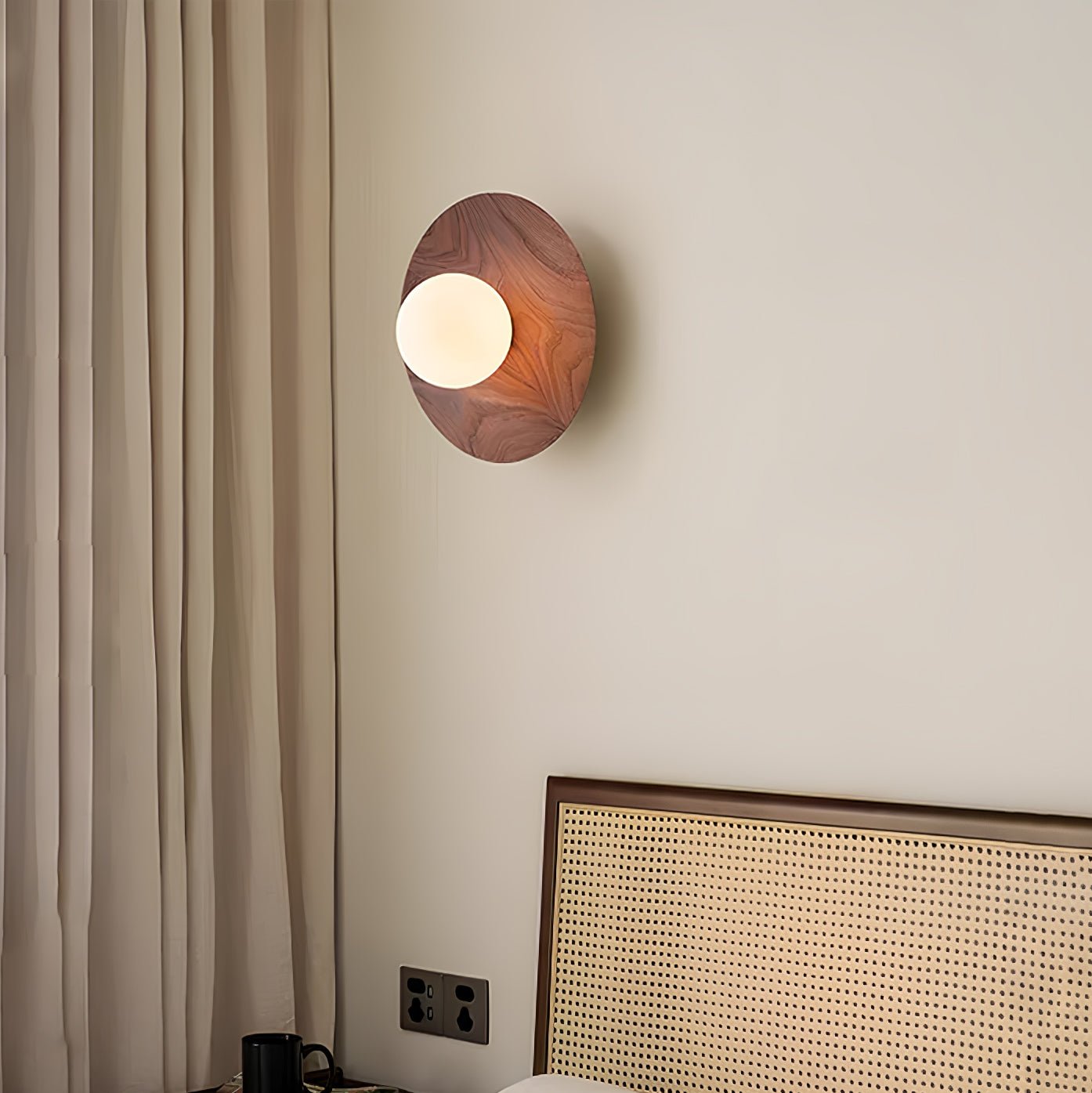 Eloza Modern Minimalist Wooden Glass Wall Light-Neutral Decor