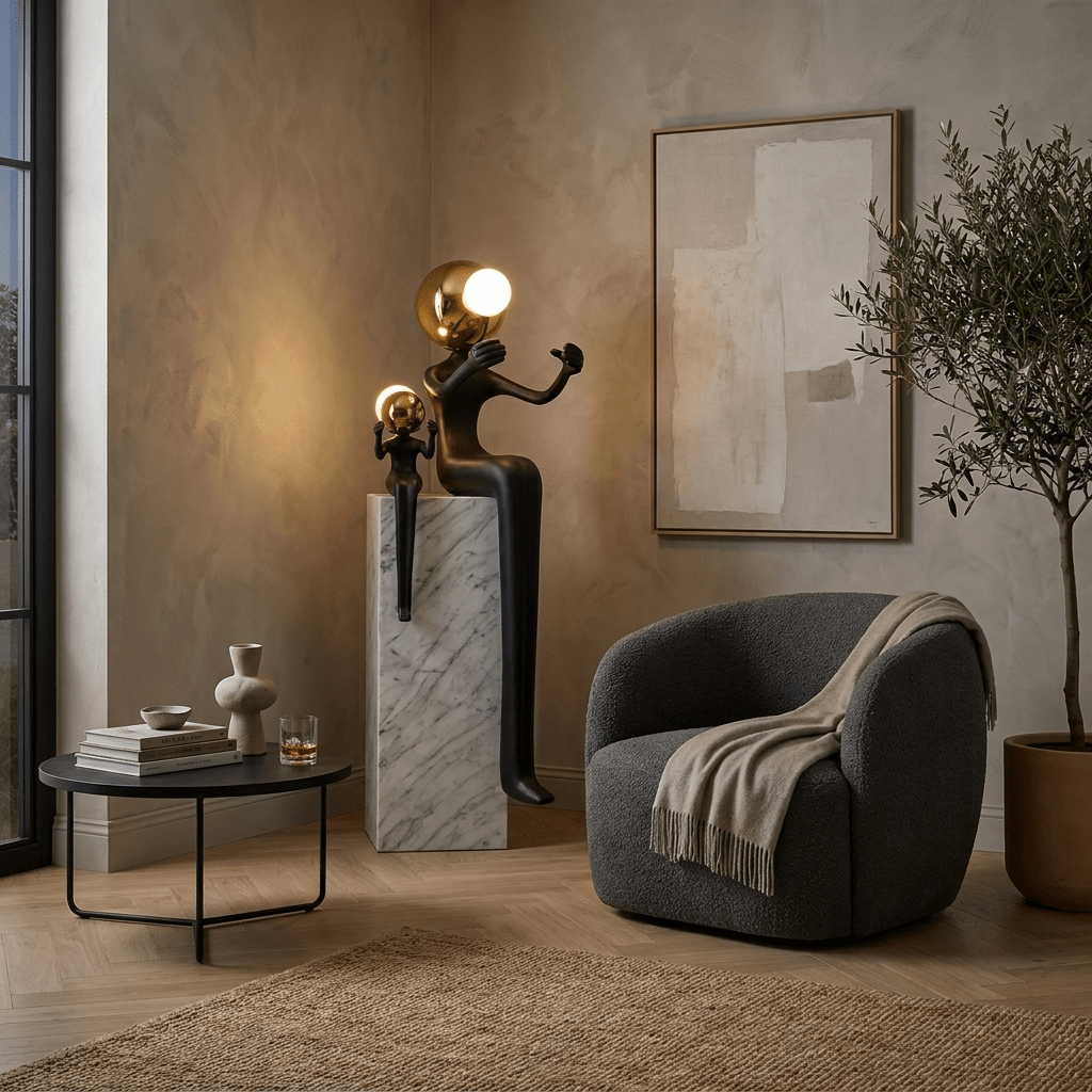 Harmony Duo Sculpture Lamp-Neutral Decor