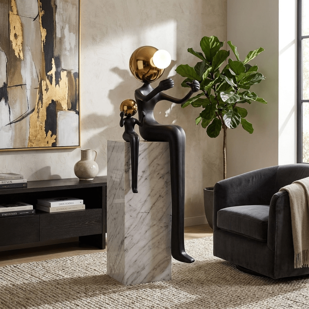 Harmony Duo Sculpture Lamp-Neutral Decor