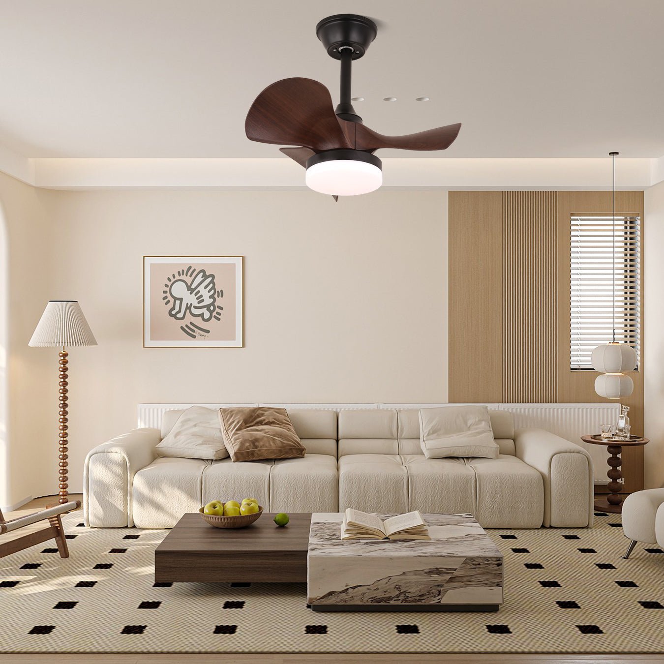 Neriah Modern Wood Ceiling Fan Light-Neutral Decor