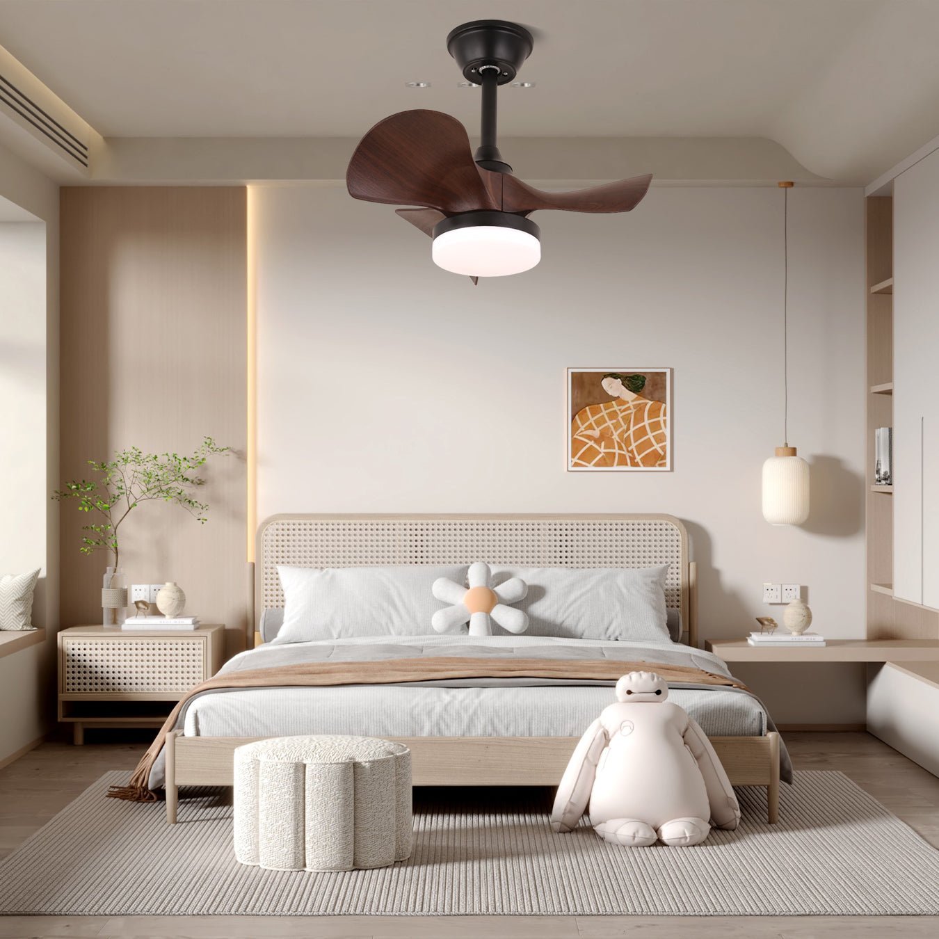 Neriah Modern Wood Ceiling Fan Light-Neutral Decor