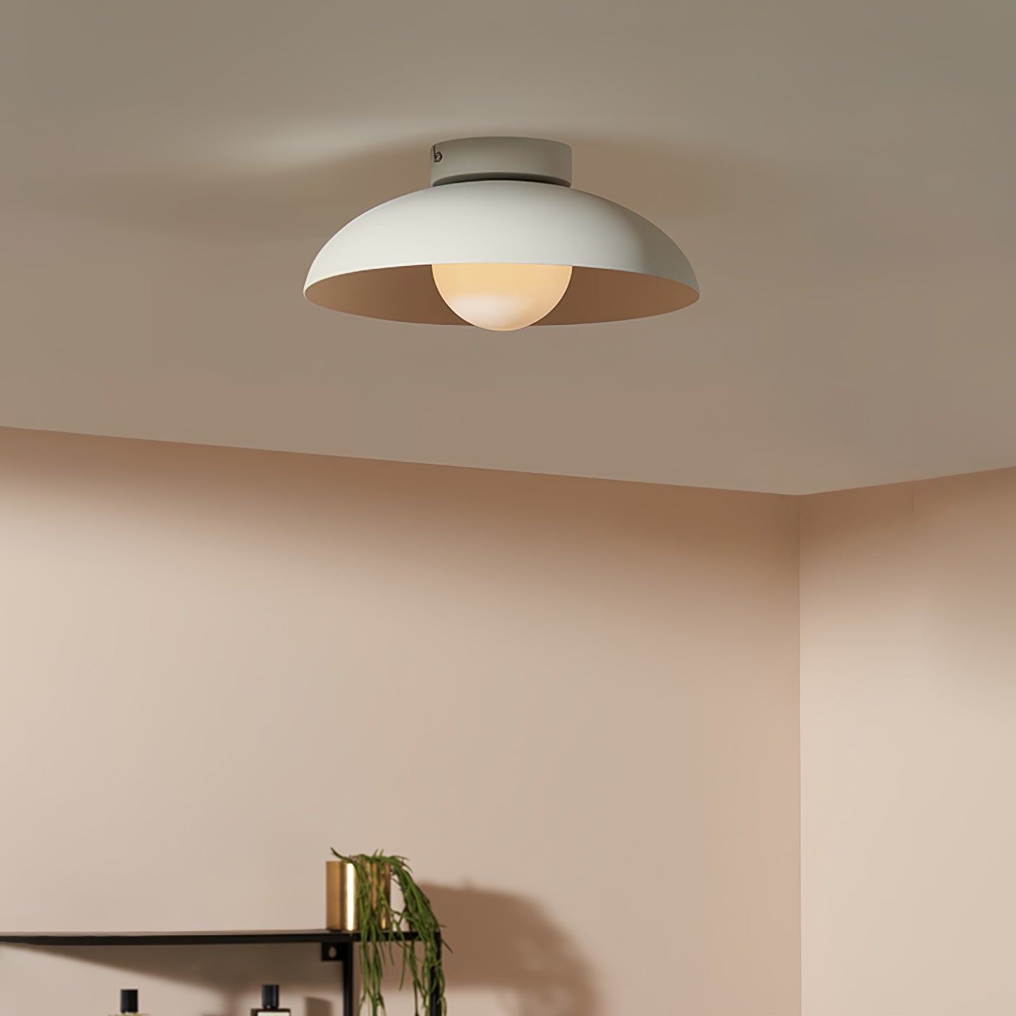 Zontes Nordic Art Dome Glass Ceiling Lamp-Neutral Decor