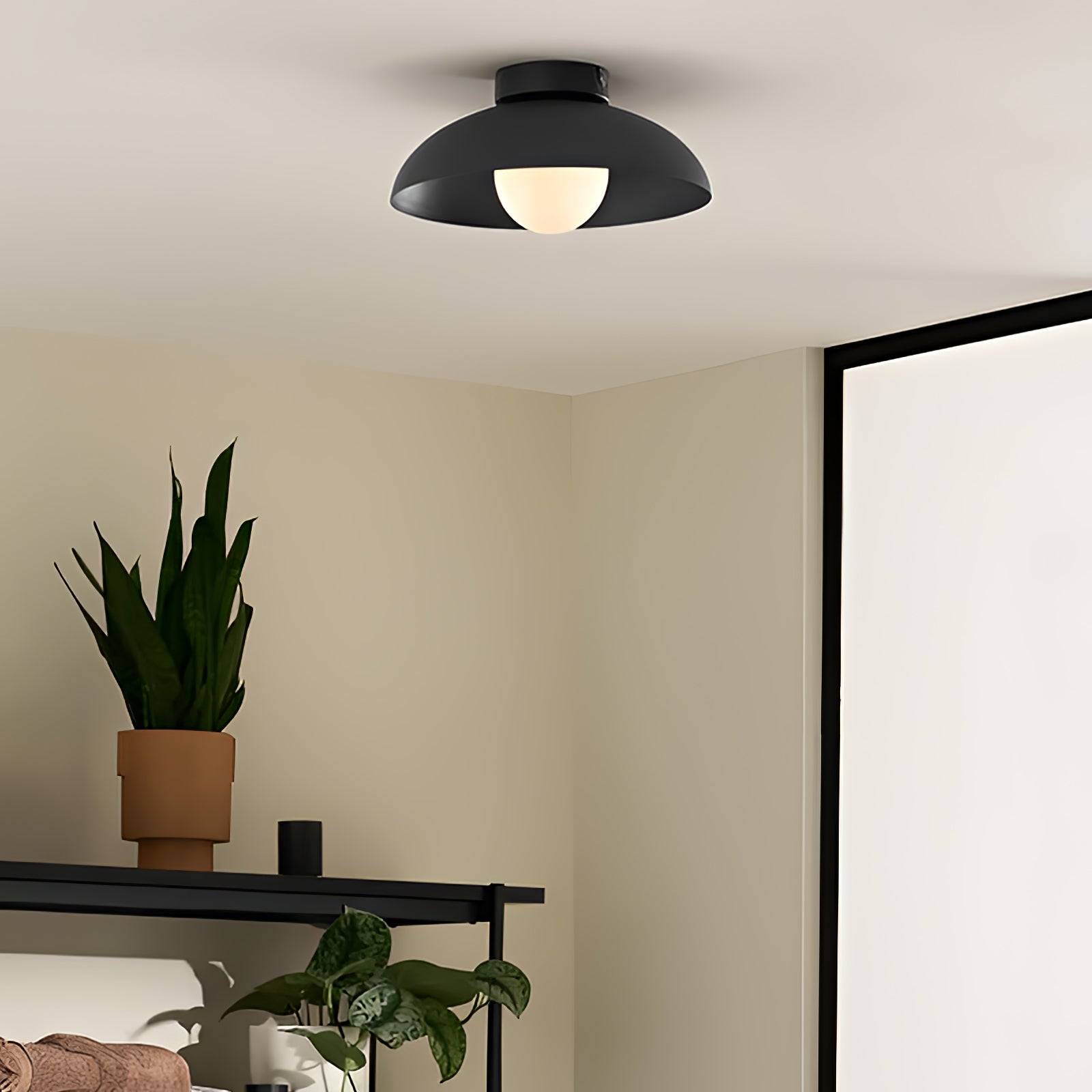 Zontes Nordic Art Dome Glass Ceiling Lamp-Neutral Decor