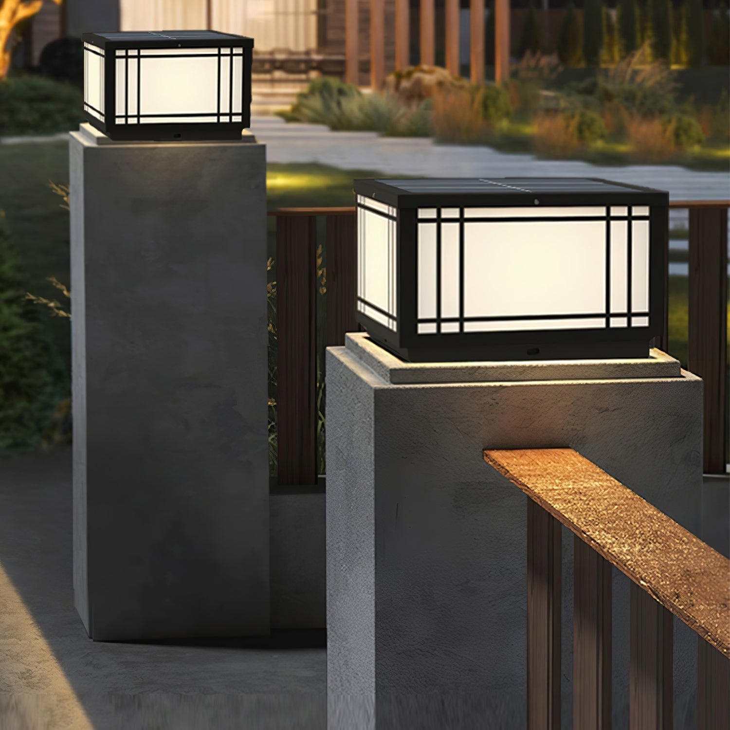 Harrison Classic Premium Solar Cube Outdoor Lamp-Neutral Decor
