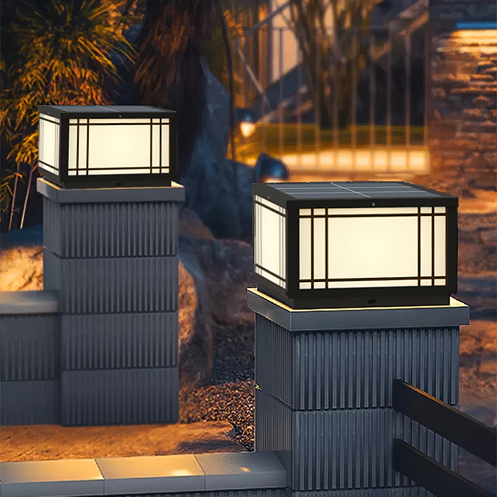 Harrison Classic Premium Solar Cube Outdoor Lamp-Neutral Decor