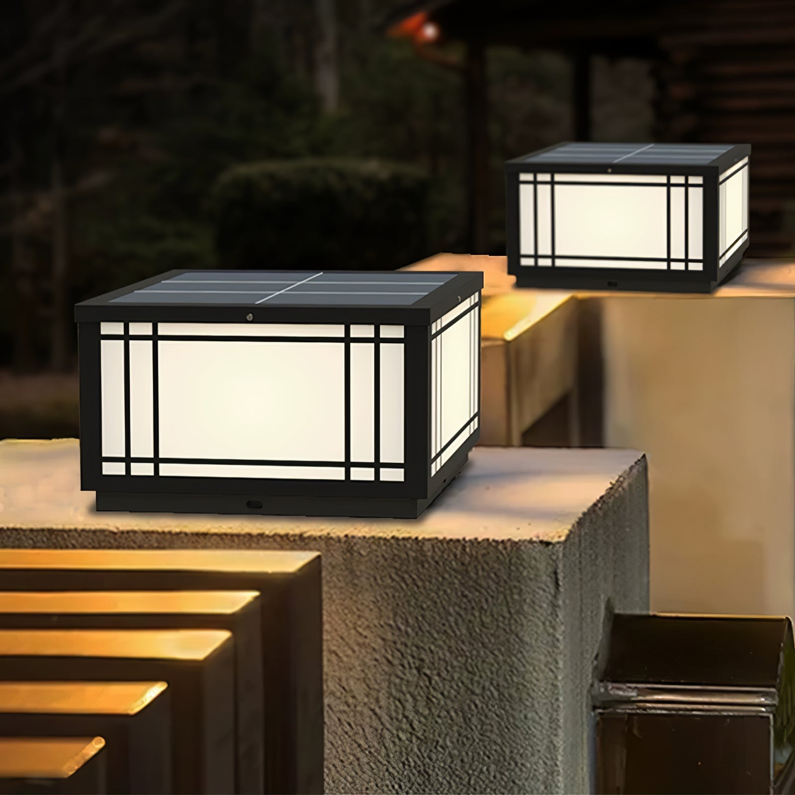 Harrison Classic Premium Solar Cube Outdoor Lamp-Neutral Decor