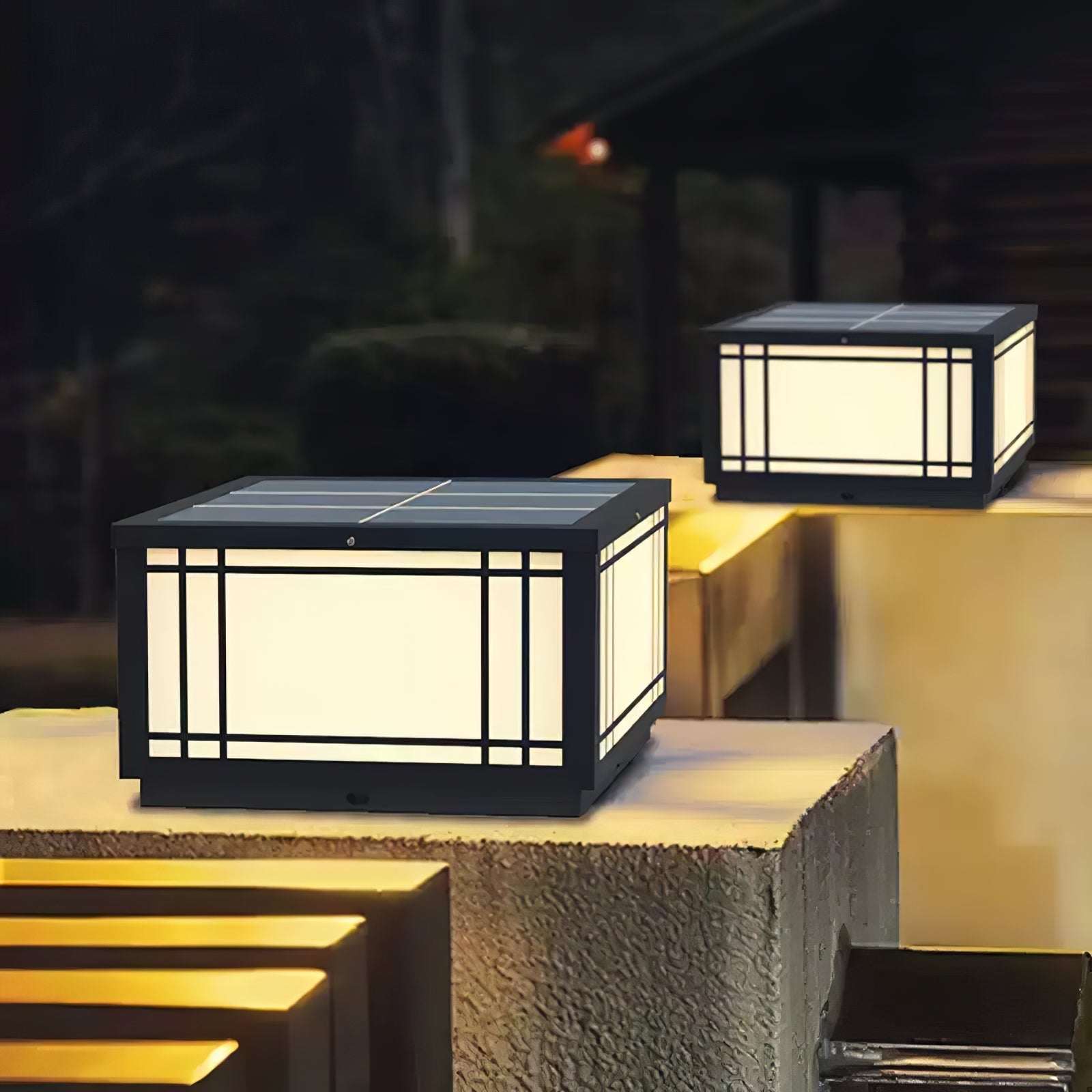 Harrison Classic Premium Solar Cube Outdoor Lamp-Neutral Decor