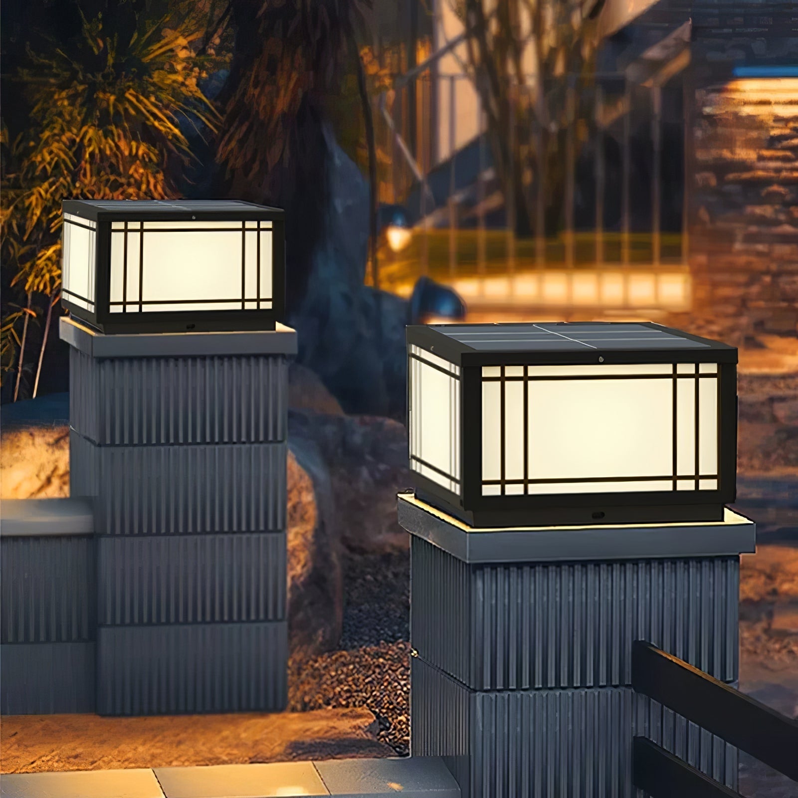 Harrison Classic Premium Solar Cube Outdoor Lamp-Neutral Decor