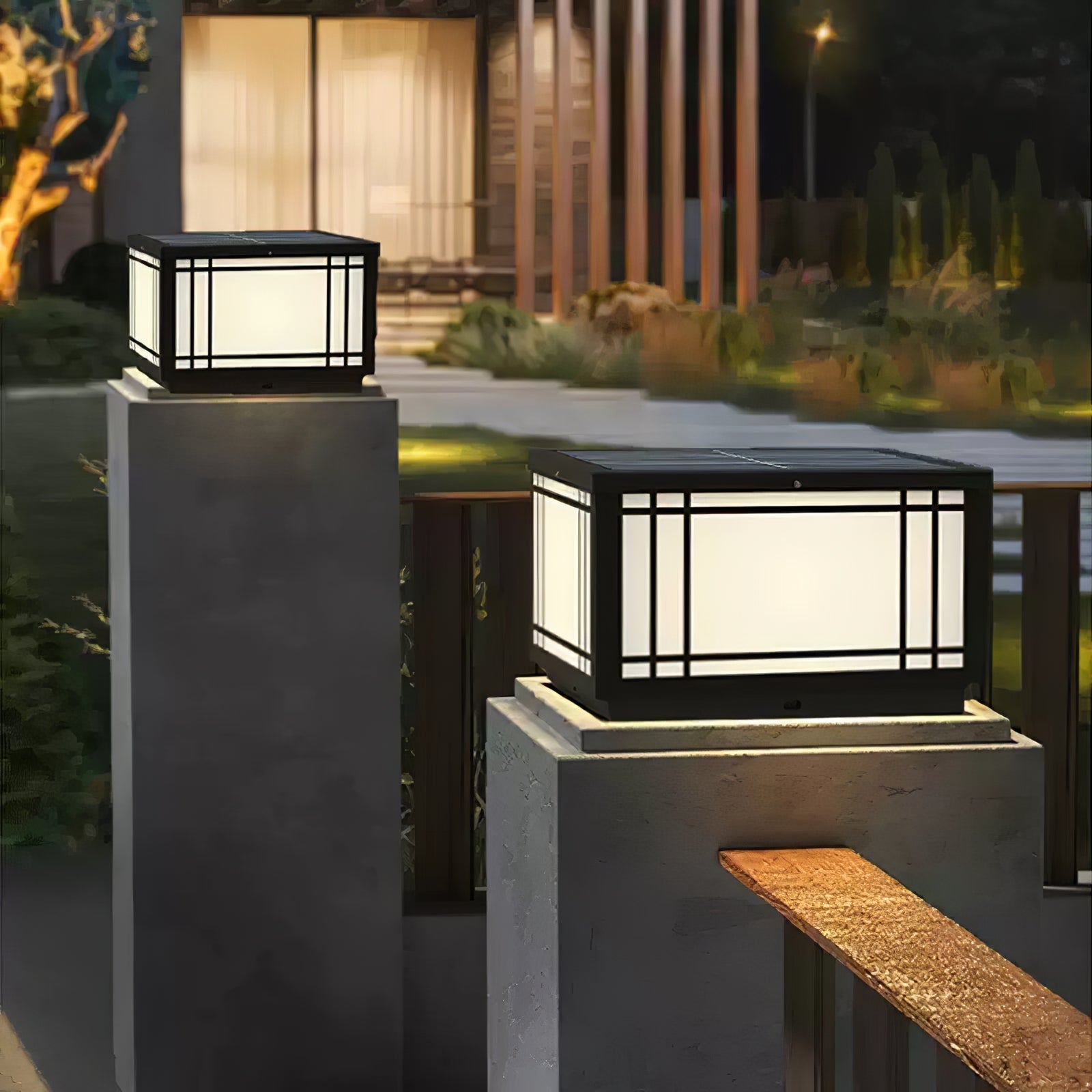 Harrison Classic Premium Solar Cube Outdoor Lamp-Neutral Decor