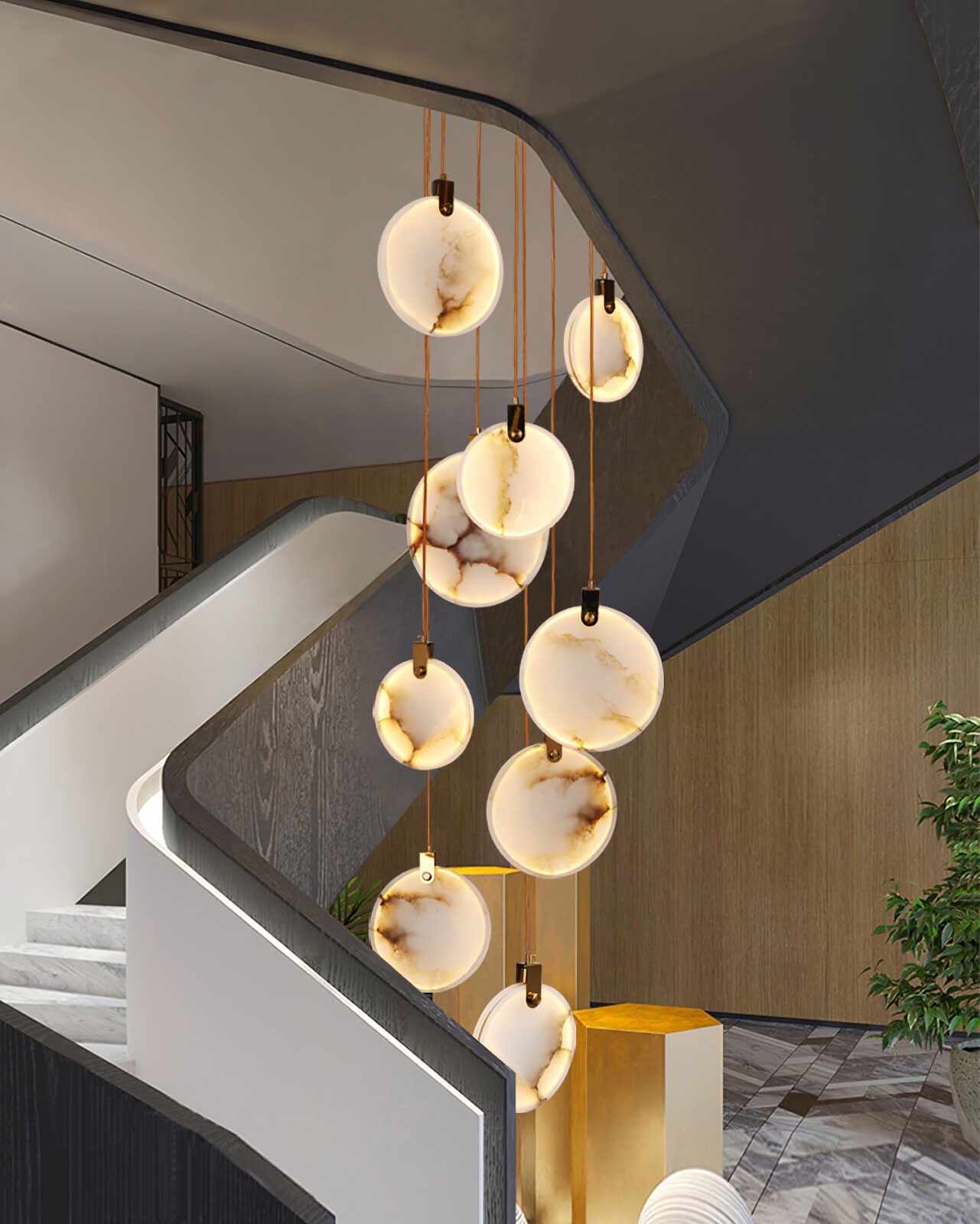 Lynore Alabaster Pendant Light-Neutral Decor