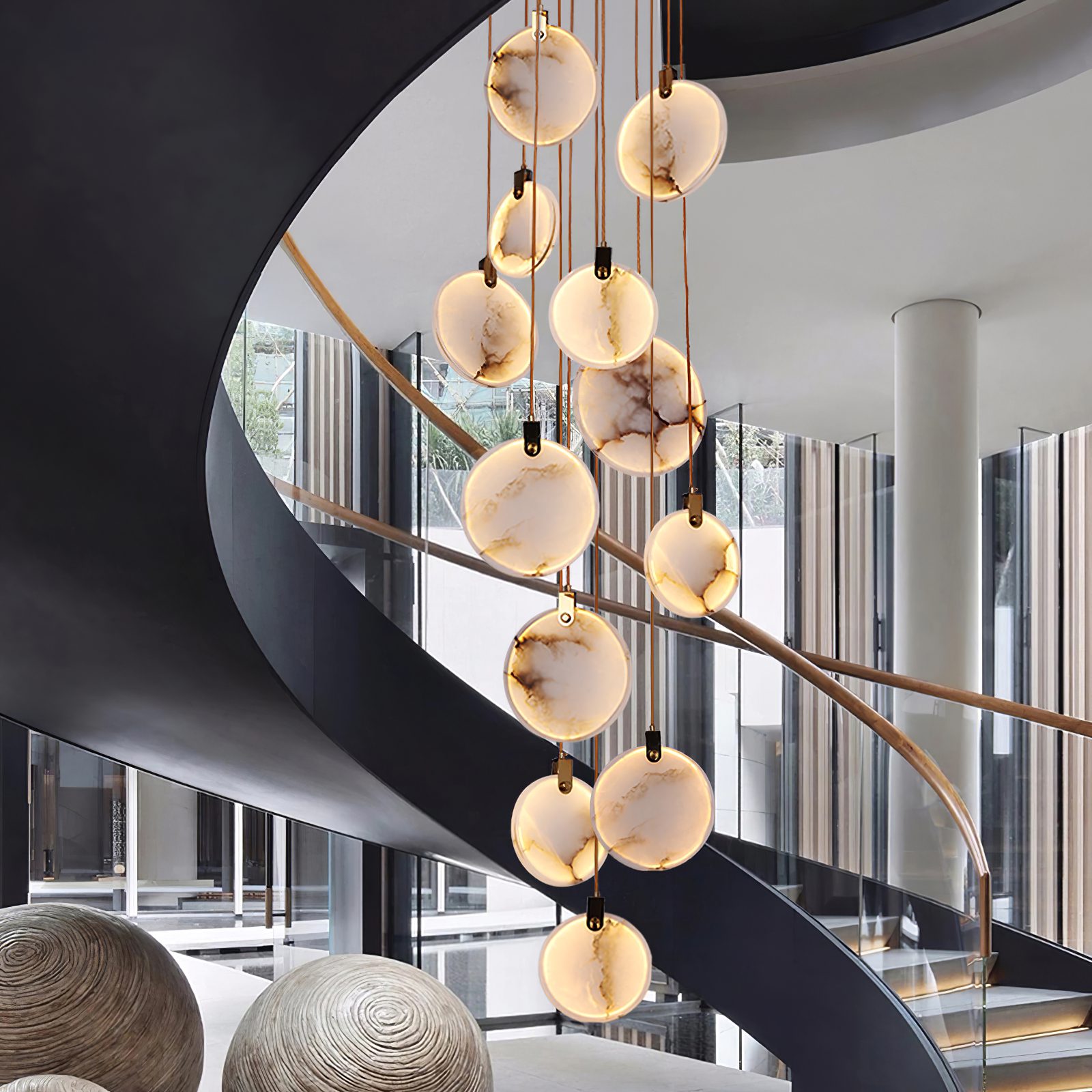 Lynore Alabaster Pendant Light-Neutral Decor