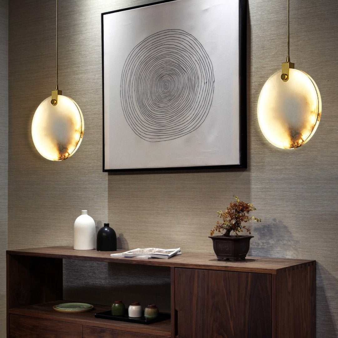 Lynore Alabaster Pendant Light-Neutral Decor
