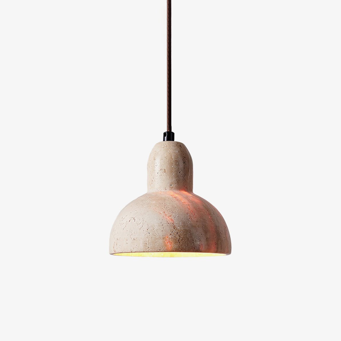 Ziven Dome Shade Travertine Pendant Light-Neutral Decor
