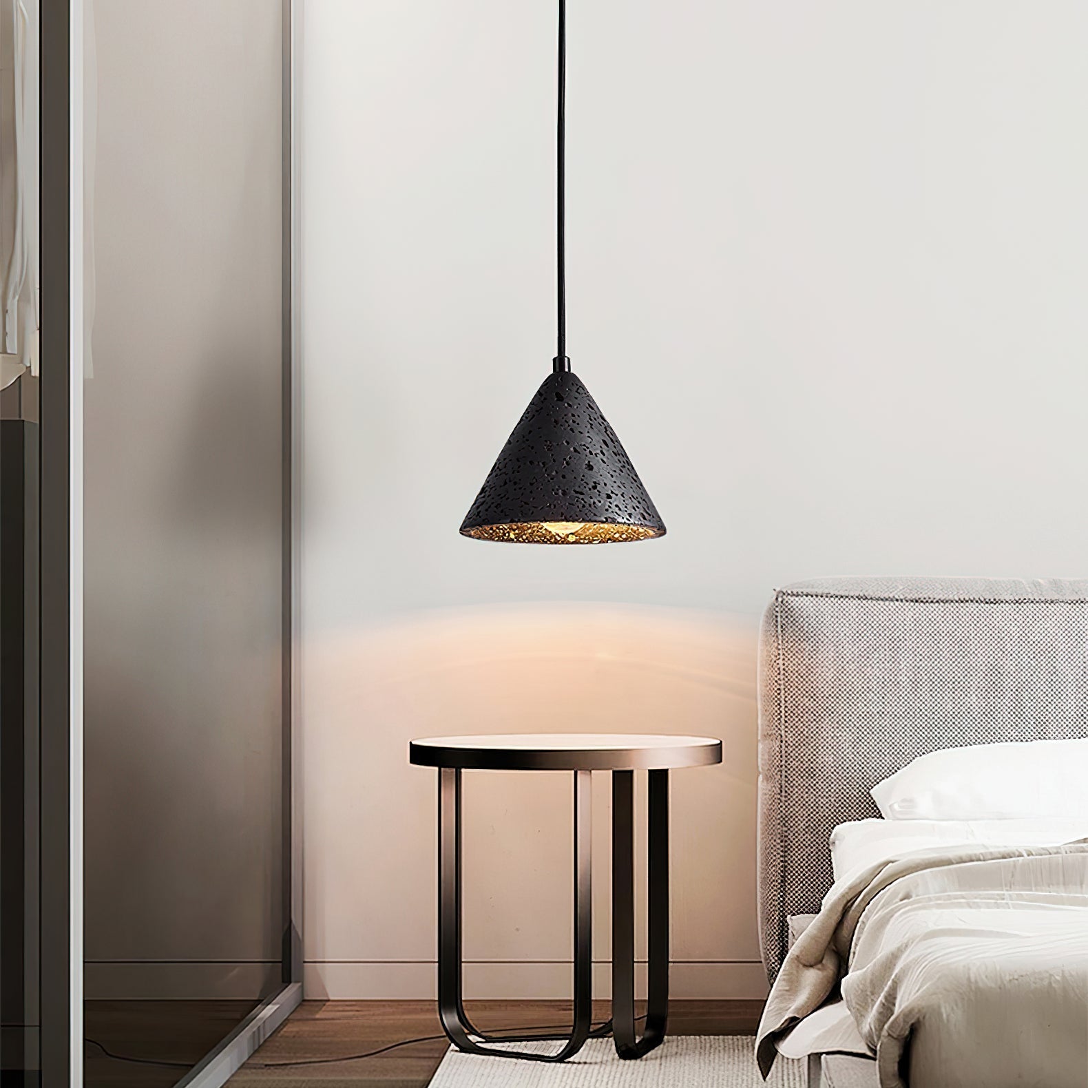 Aklan Dome Shade Travertine Pendant Light-Neutral Decor