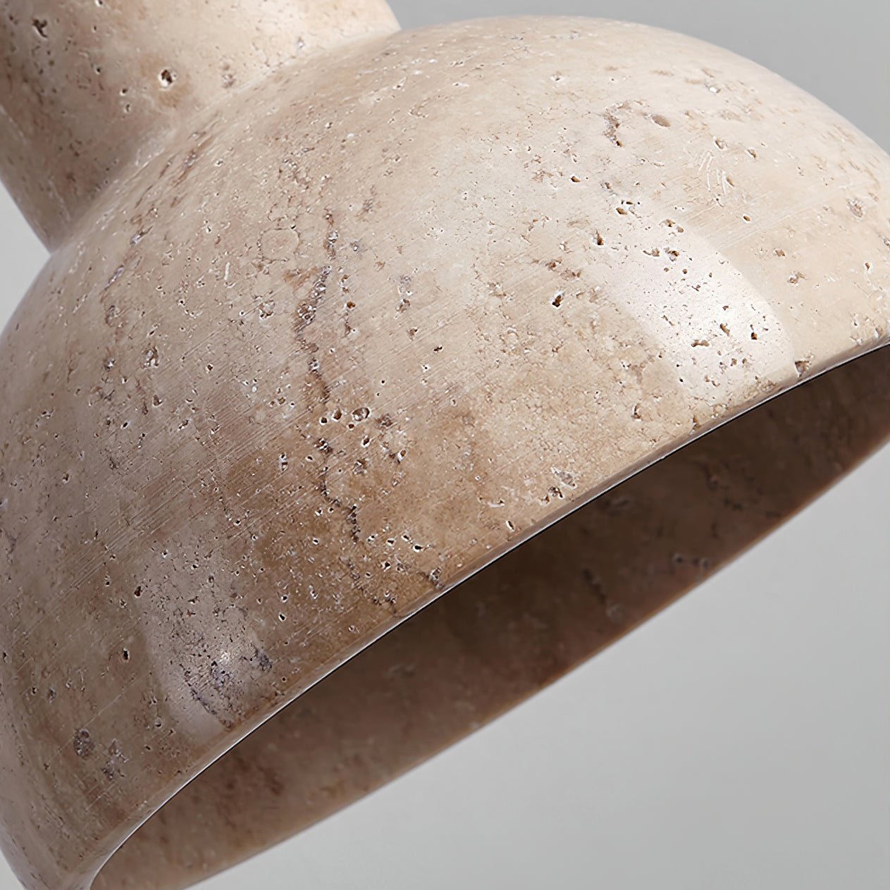 Ziven Dome Shade Travertine Pendant Light-Neutral Decor
