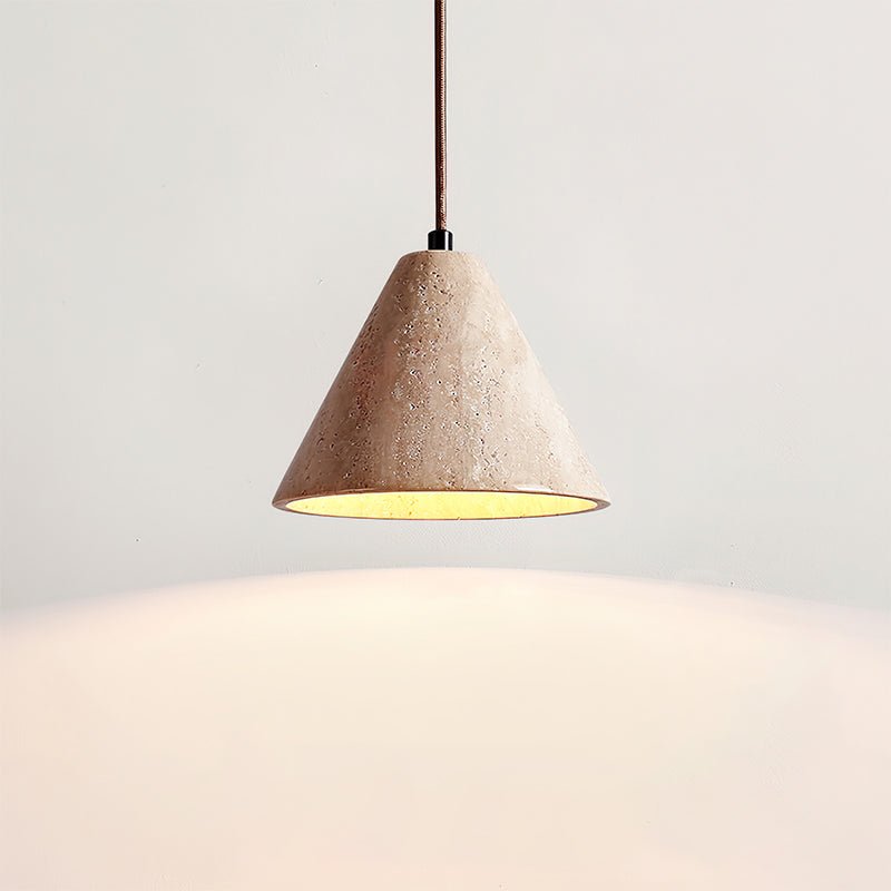 Ziven Dome Shade Travertine Pendant Light-Neutral Decor