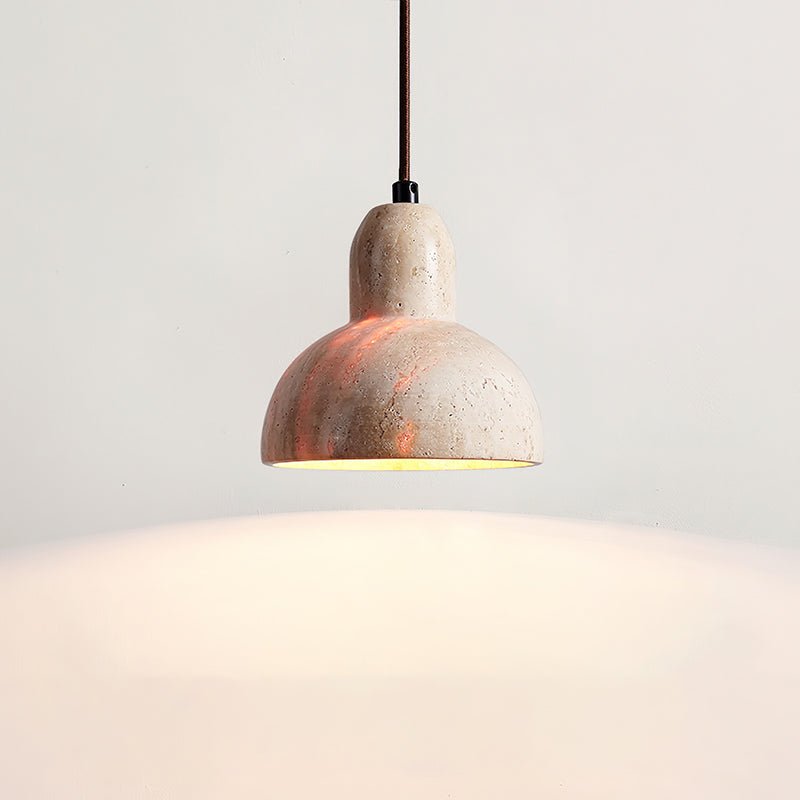 Aklan Dome Shade Travertine Pendant Light-Neutral Decor