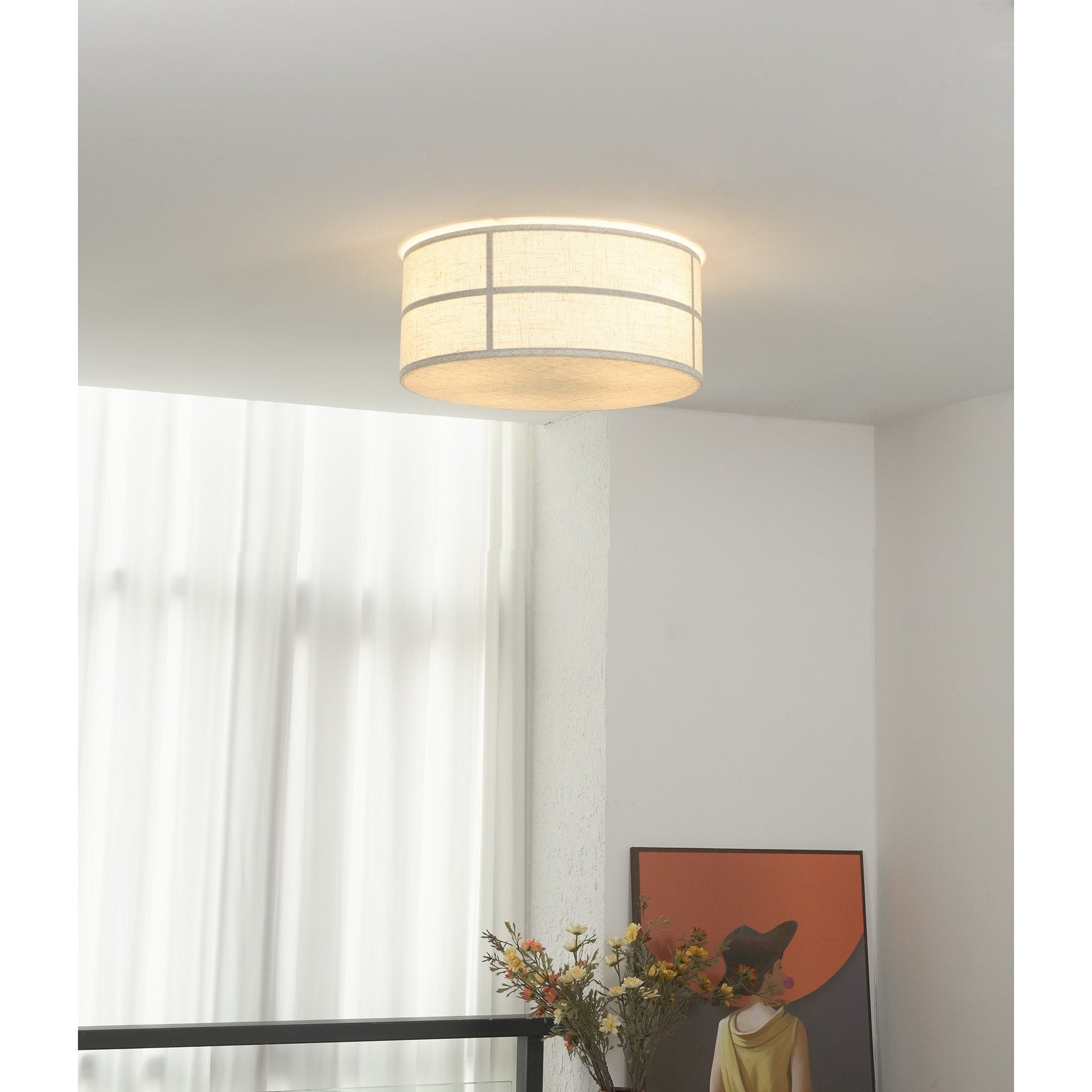 Hashira Ceiling Lamp in a Scandinavian-style dining area.