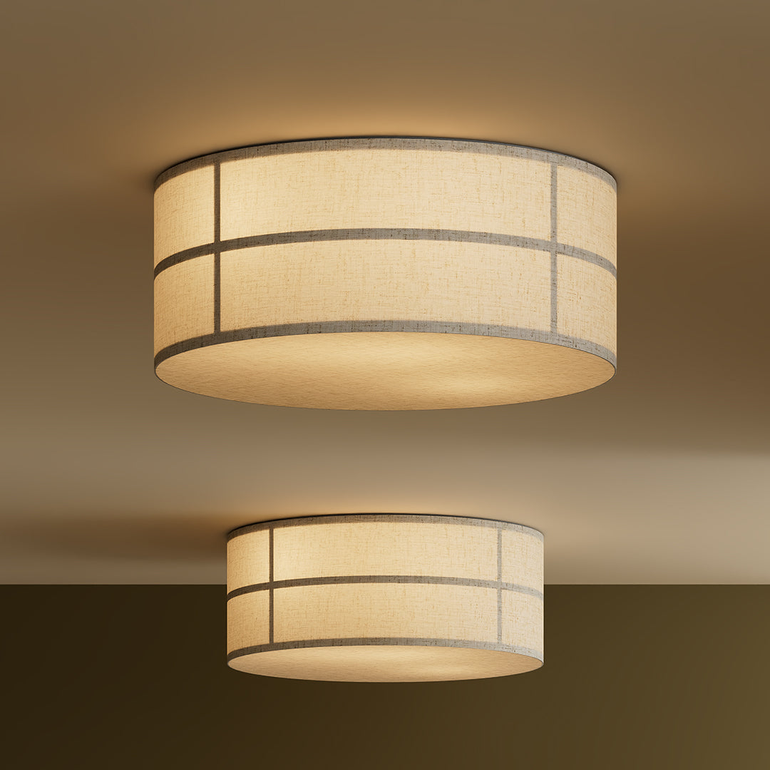 Angled view of the Hashira Ceiling Lamp, highlighting its cylindrical shape.