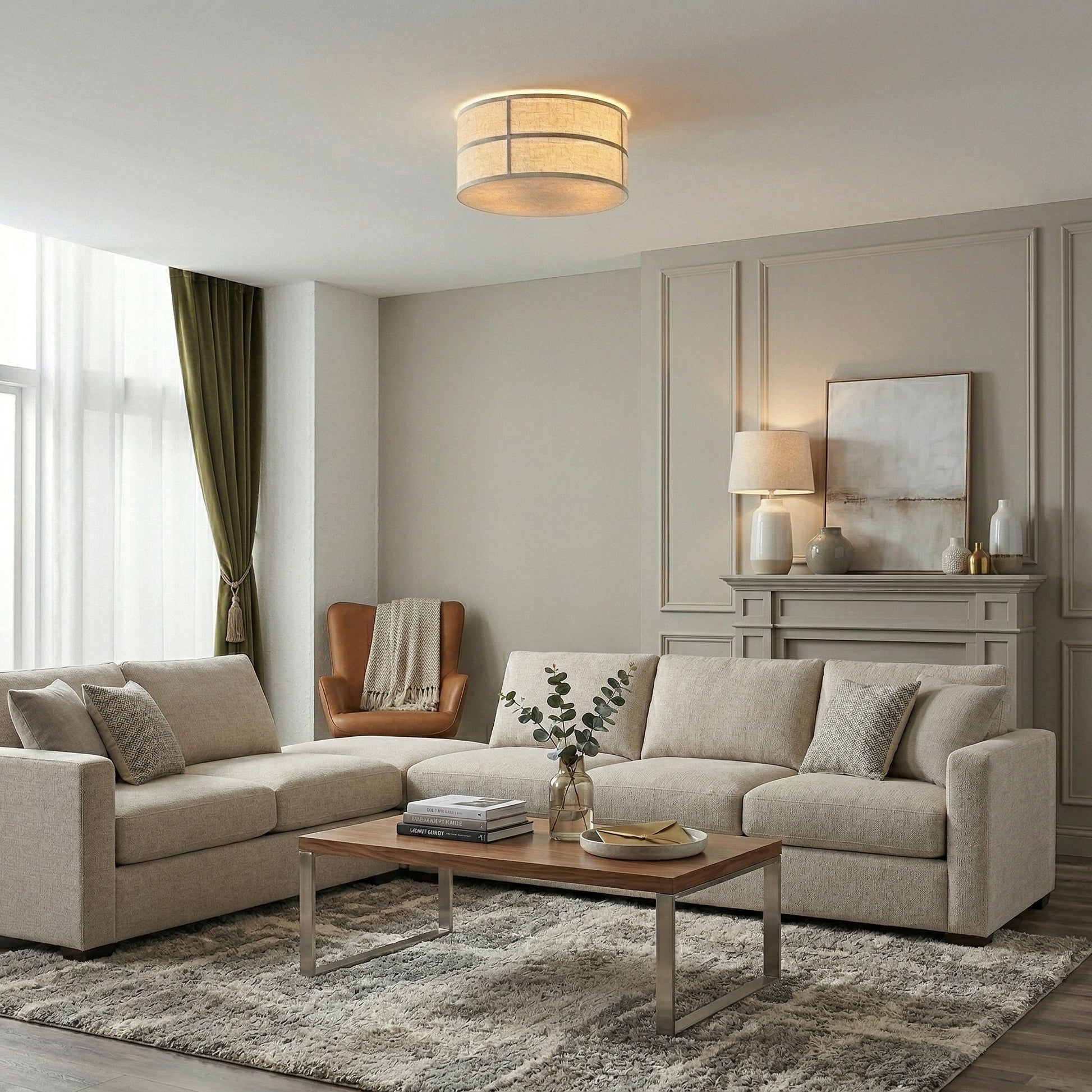 Another angle of the Hashira Ceiling Lamp in a home interior.
