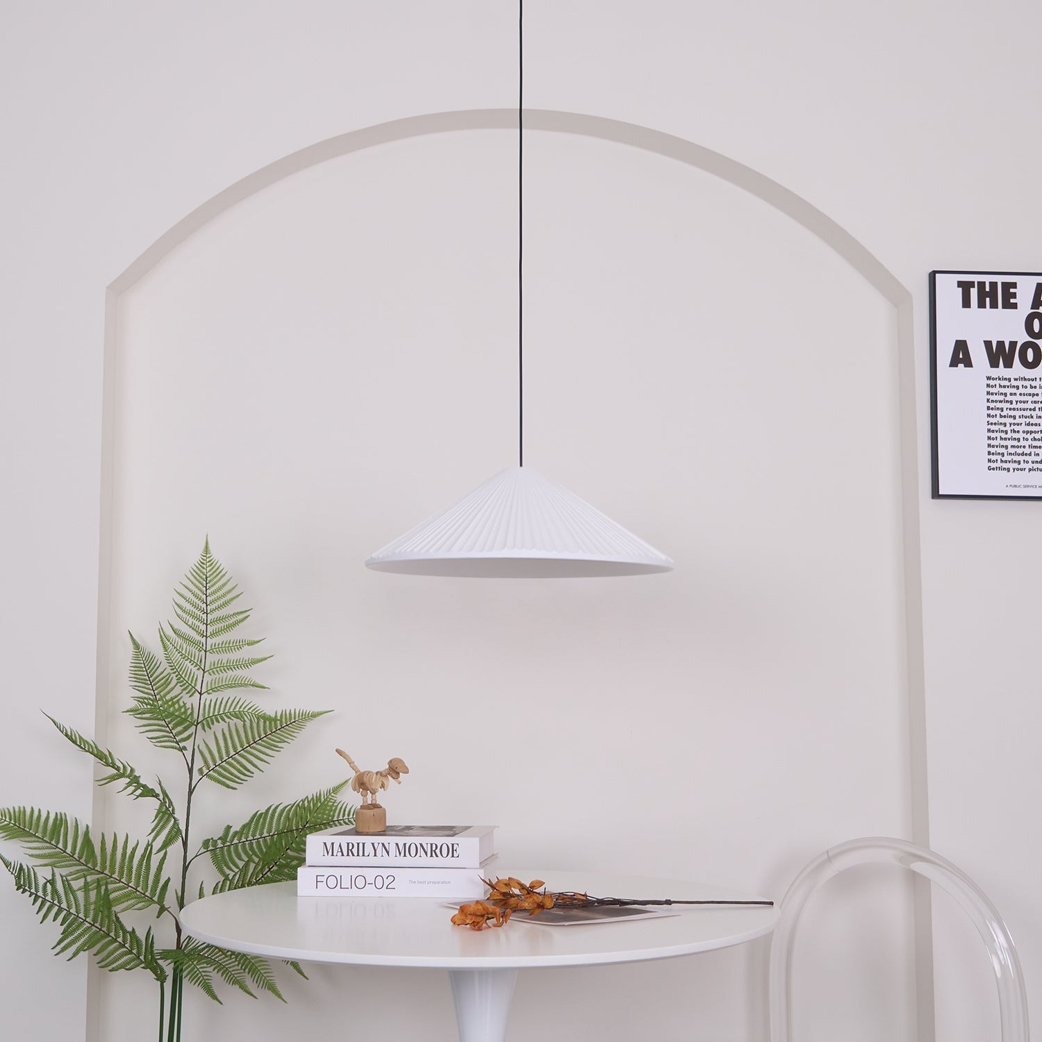 Cone Hat Resin Pendant Lamp-Neutral Decor