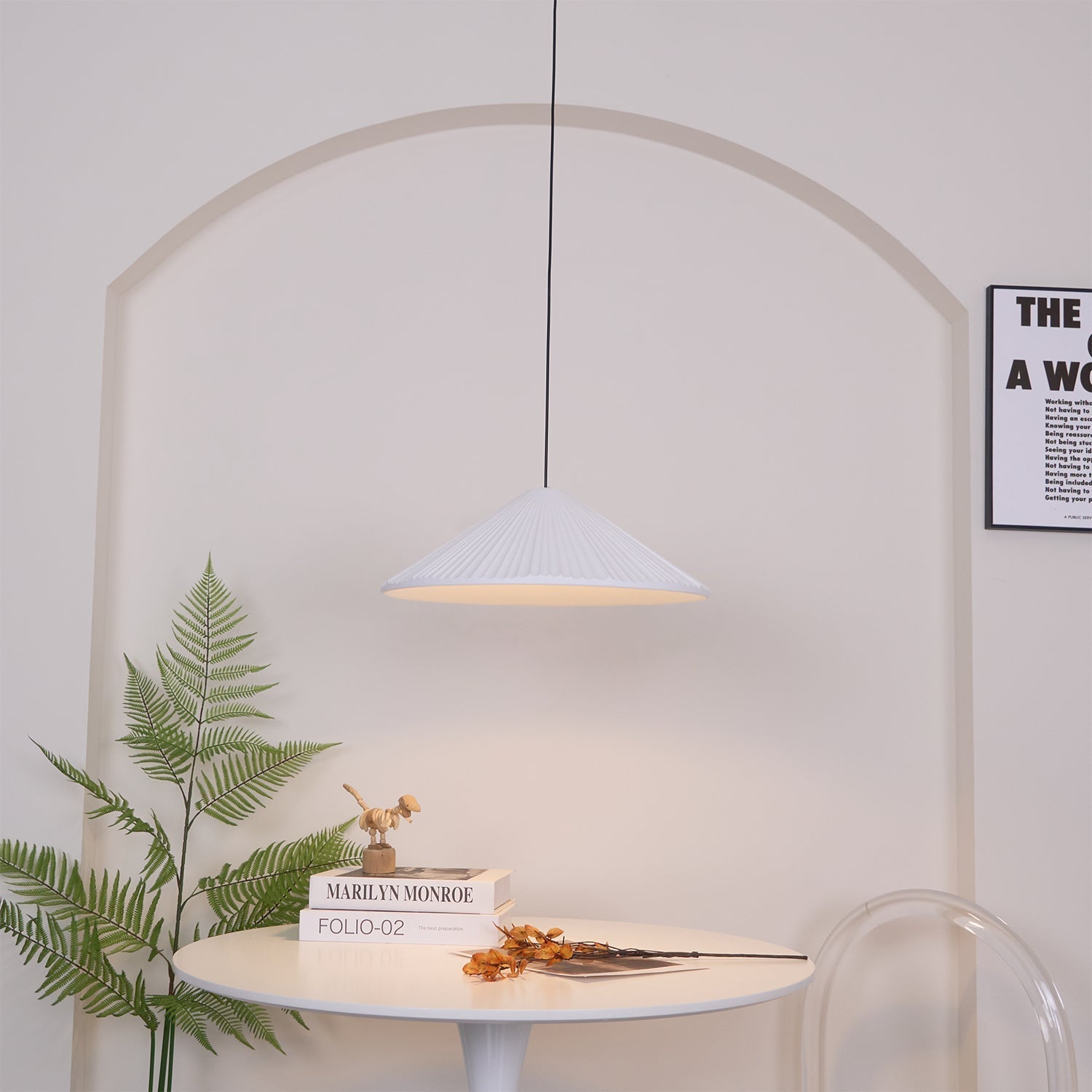 Cone Hat Resin Pendant Lamp-Neutral Decor