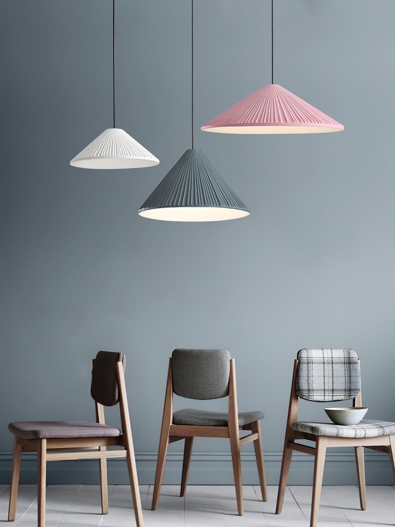 Cone Hat Resin Pendant Lamp-Neutral Decor