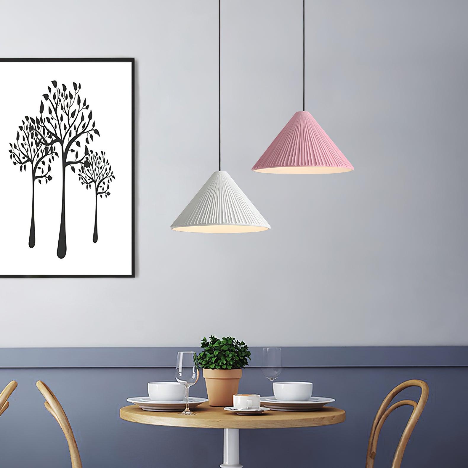 Cone Hat Resin Pendant Lamp-Neutral Decor