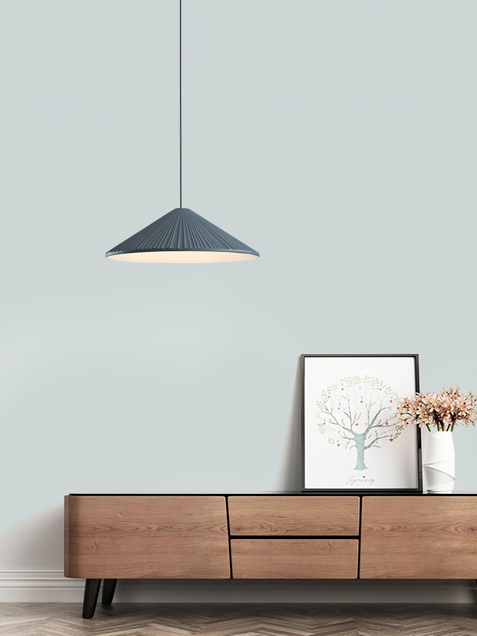 Cone Hat Resin Pendant Lamp-Neutral Decor