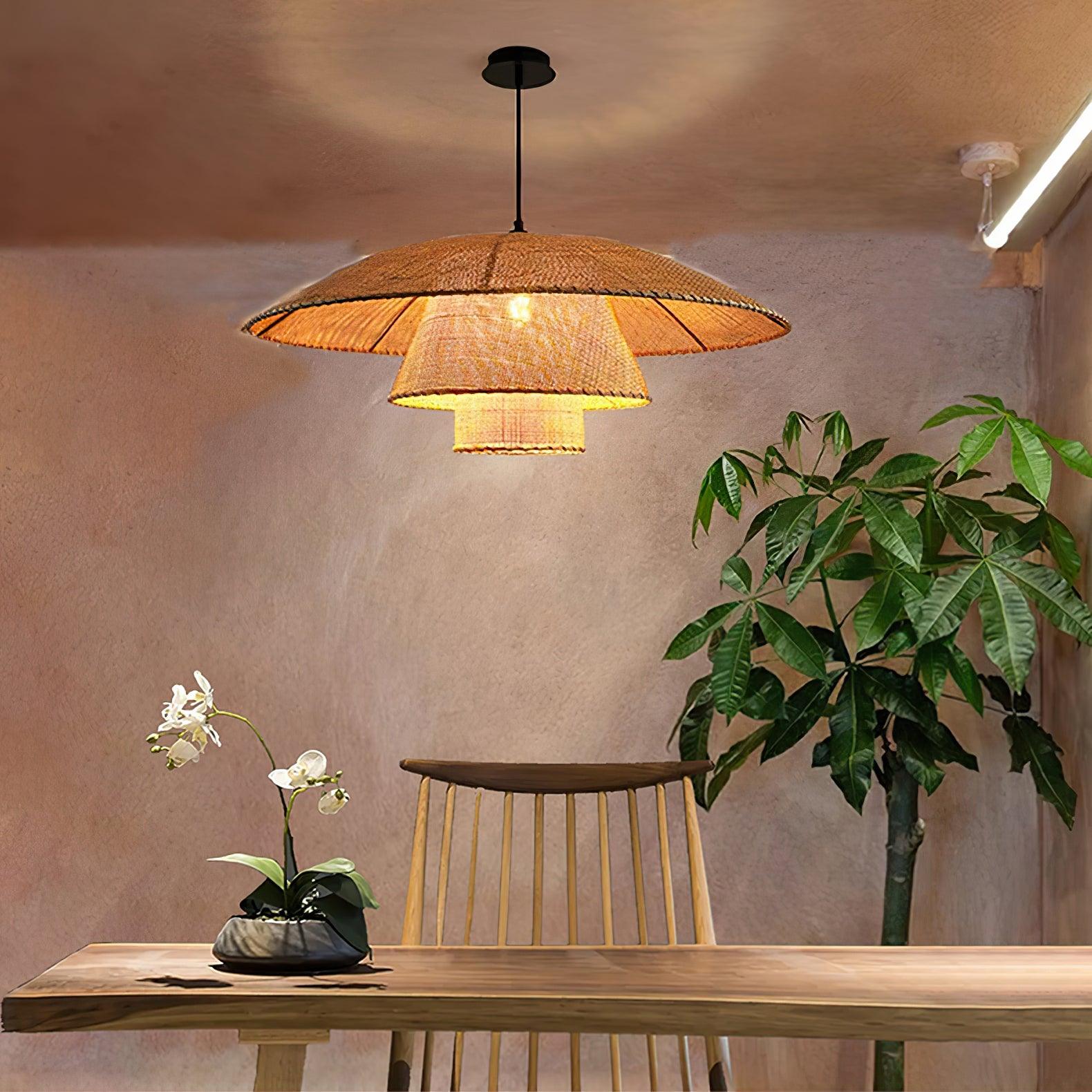 Arixu Rattan Vintage Pendant Lamp-Neutral Decor