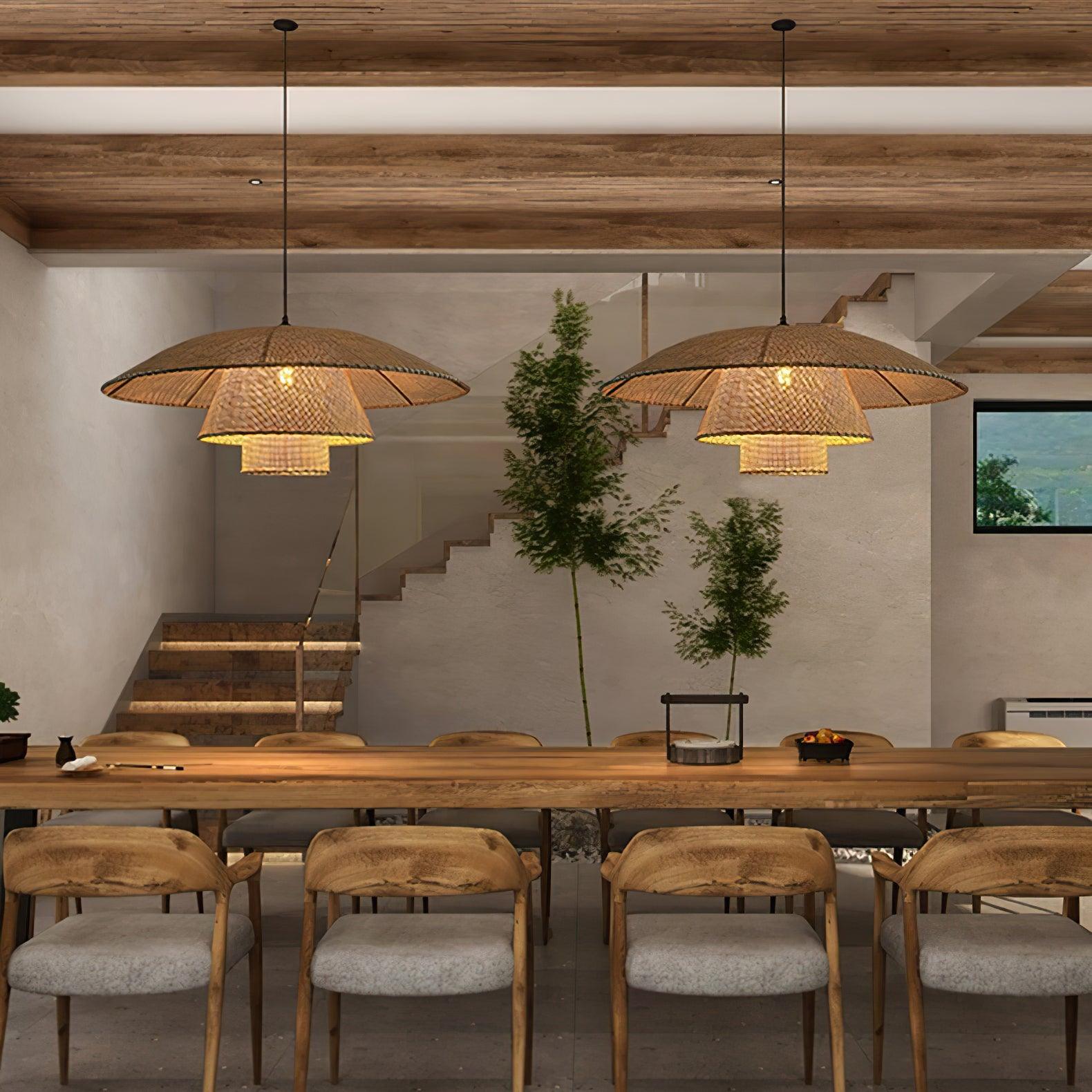 Arixu Rattan Vintage Pendant Lamp-Neutral Decor