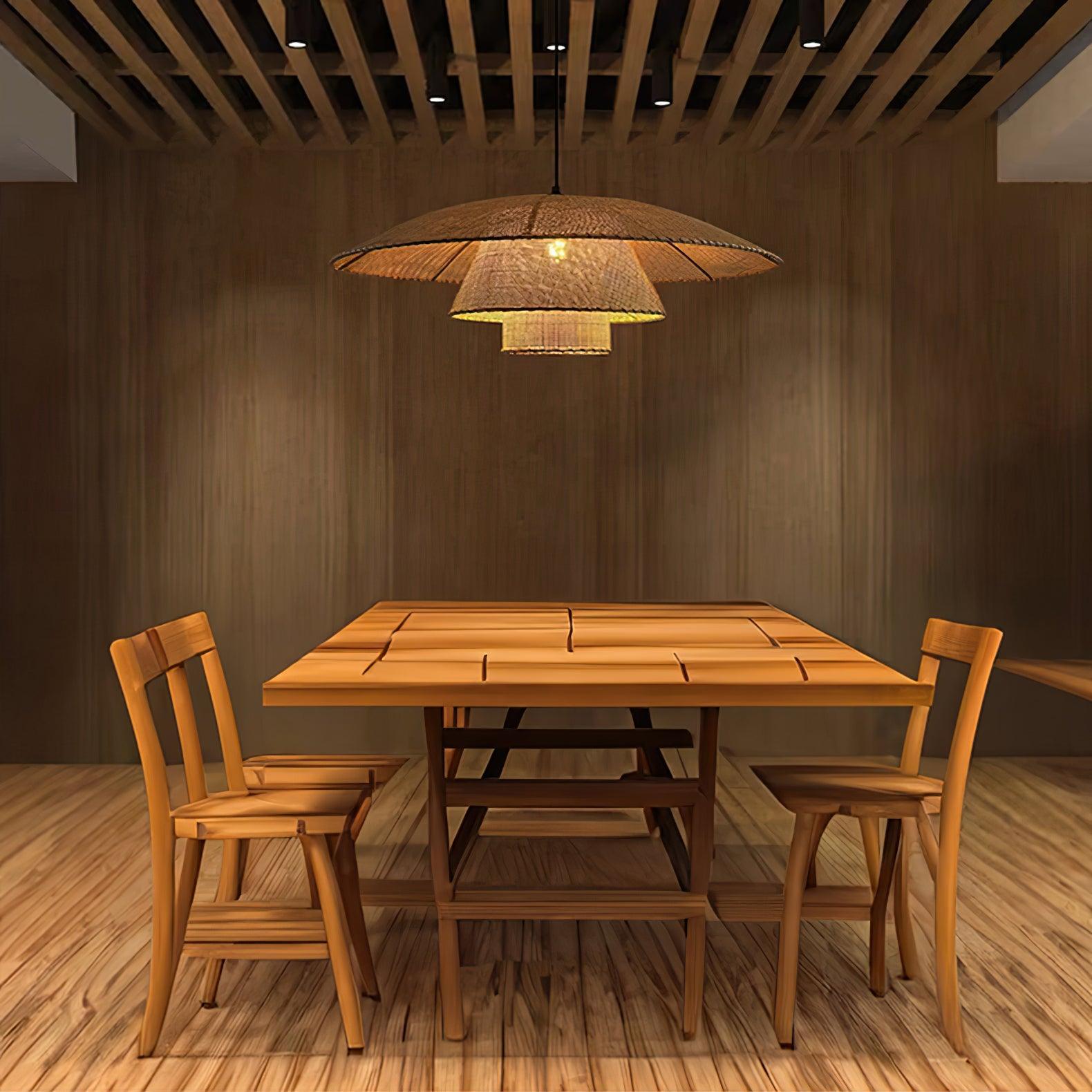 Arixu Rattan Vintage Pendant Lamp-Neutral Decor