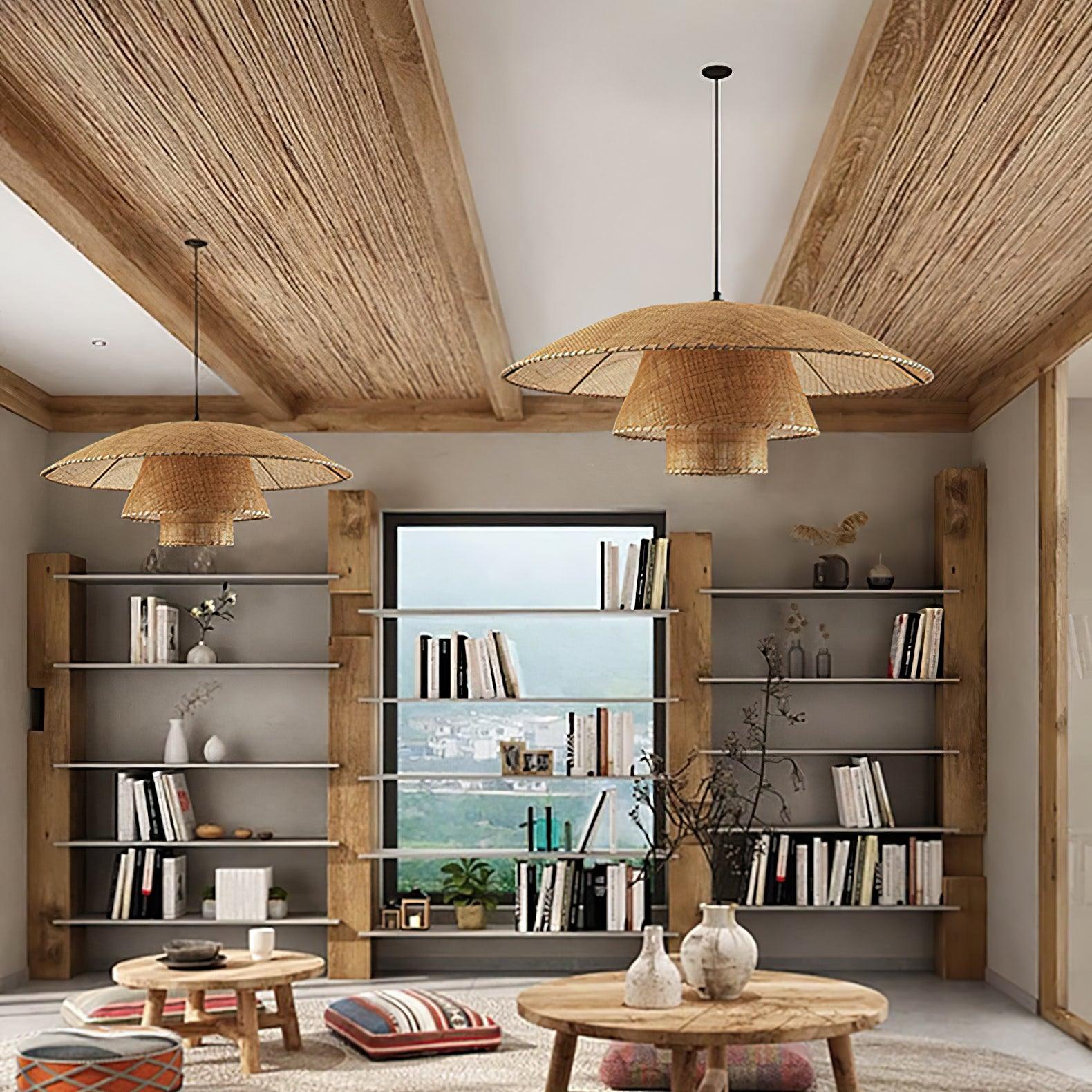 Arixu Rattan Vintage Pendant Lamp-Neutral Decor