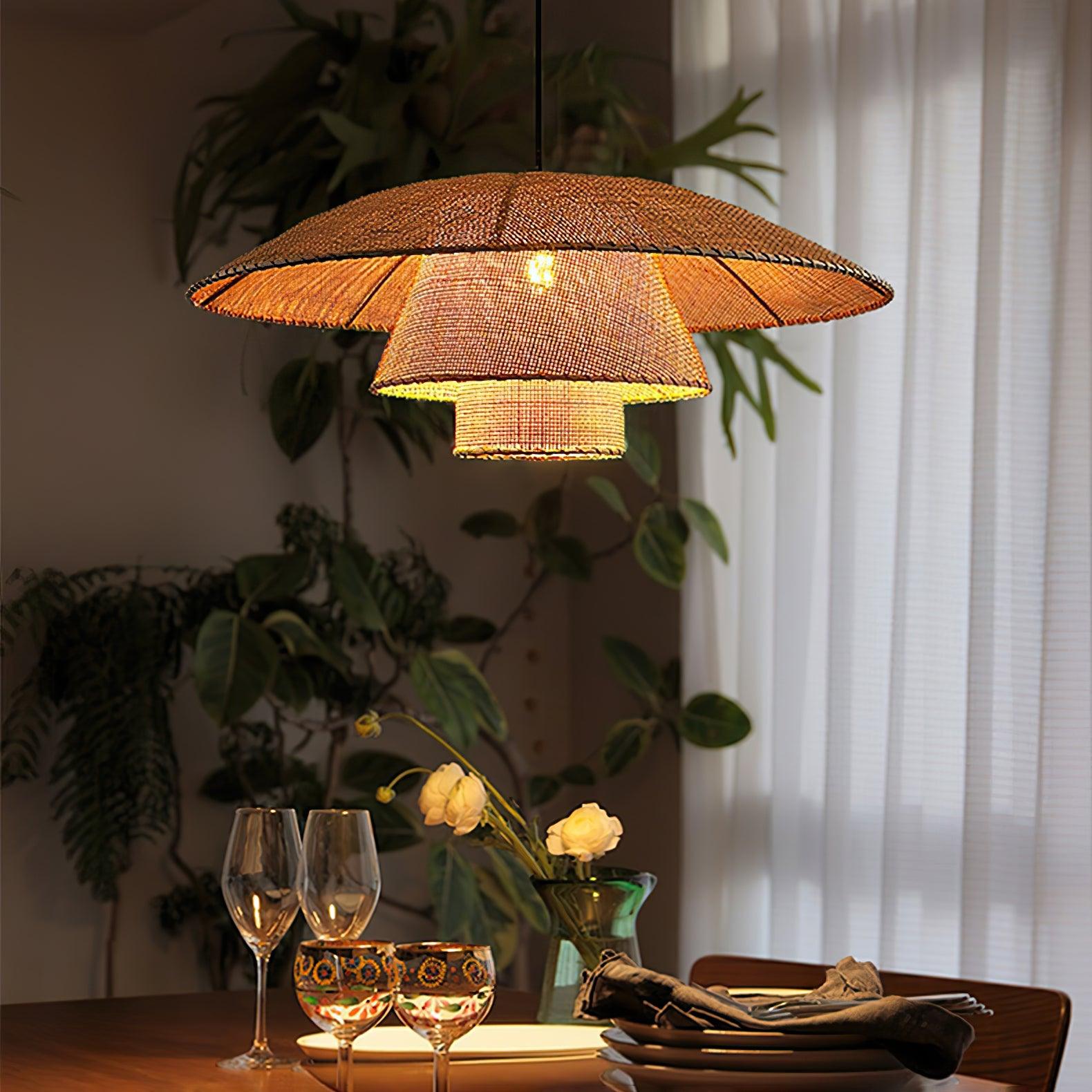 Arixu Rattan Vintage Pendant Lamp-Neutral Decor