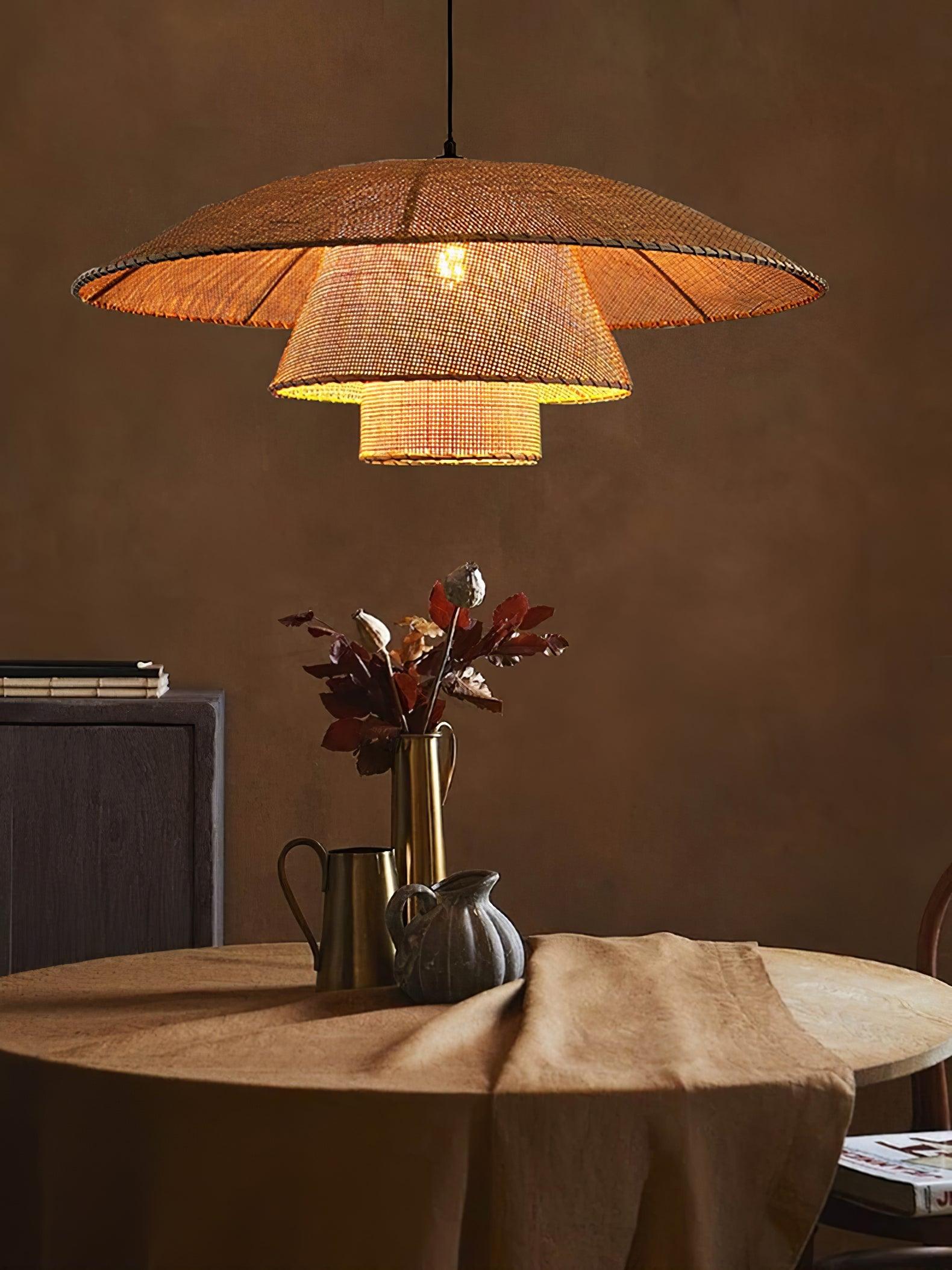 Arixu Rattan Vintage Pendant Lamp-Neutral Decor